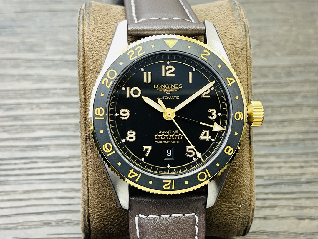 Longines Spirit Watch best website for replica
 Blue Brown Gold Yellow Calfskin Cowhide 2836 Movement