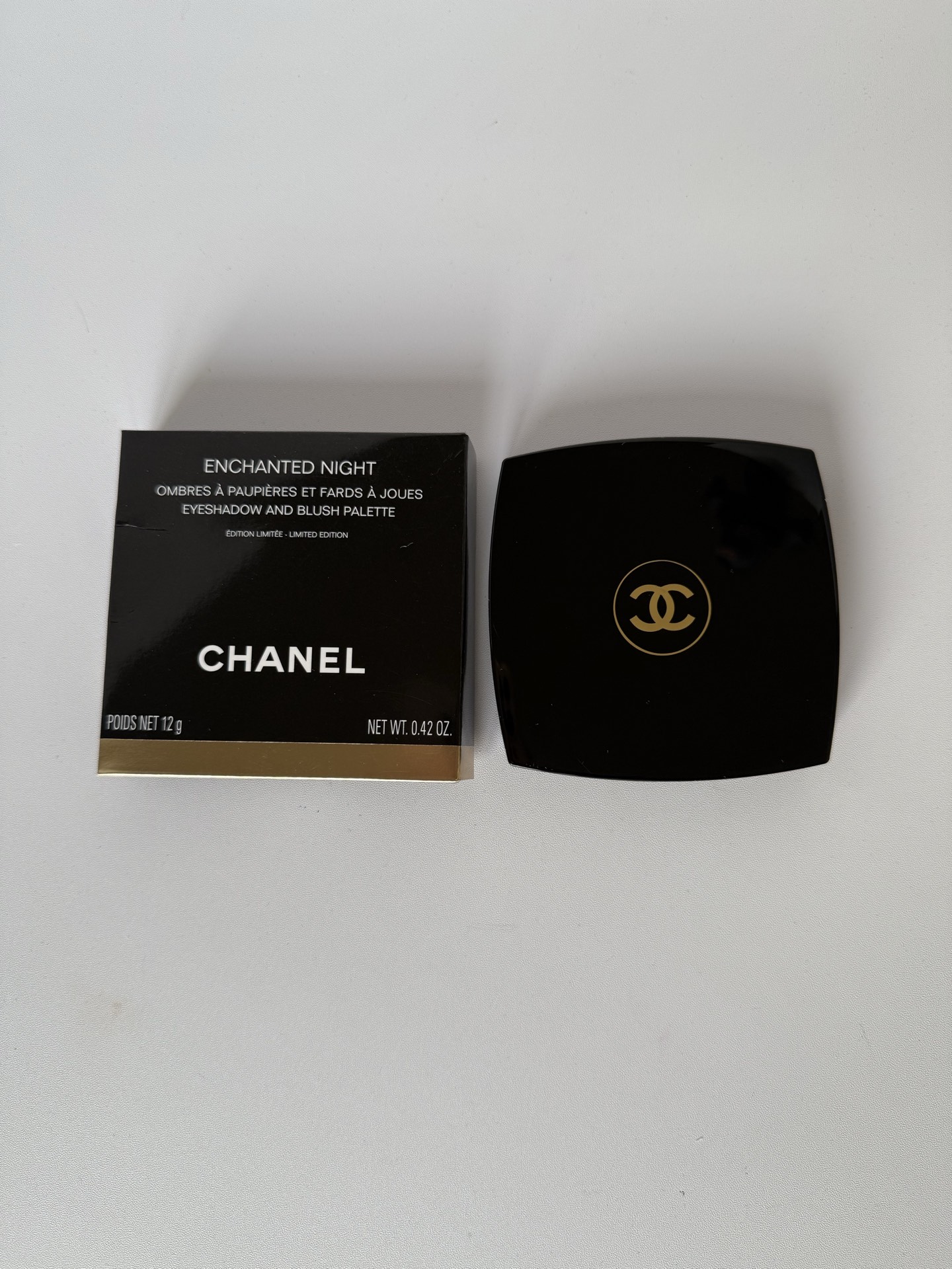 75. Paleta de ojos y mejillas de cuatro colores de Chanel edición limitada de Navidad 12g 🔜 Versión Mingtong. Alta cal…