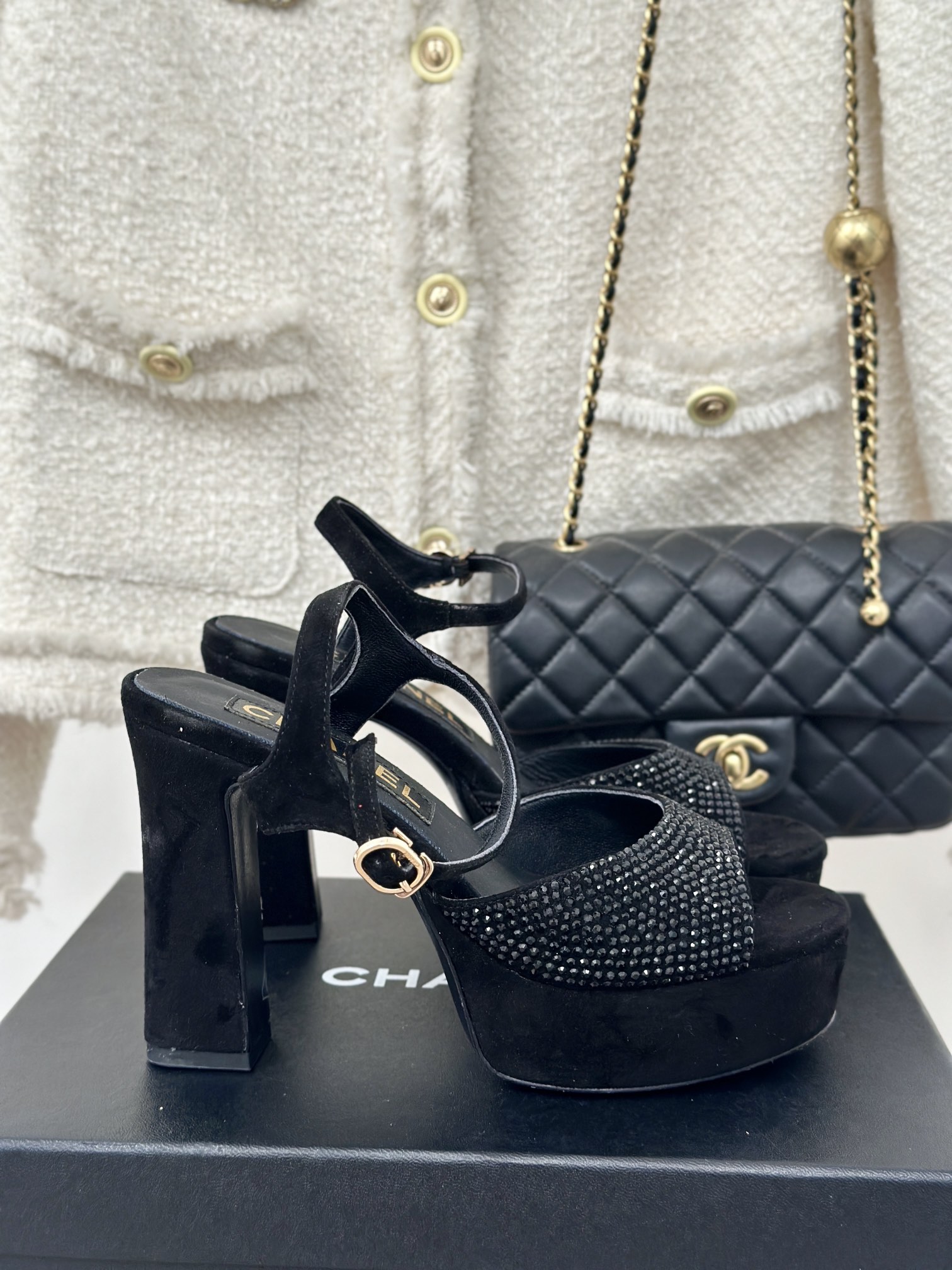 Chanel Shoes High Heel Pumps Sandals Customize The Best Replica
 Genuine Leather Sheepskin Silk