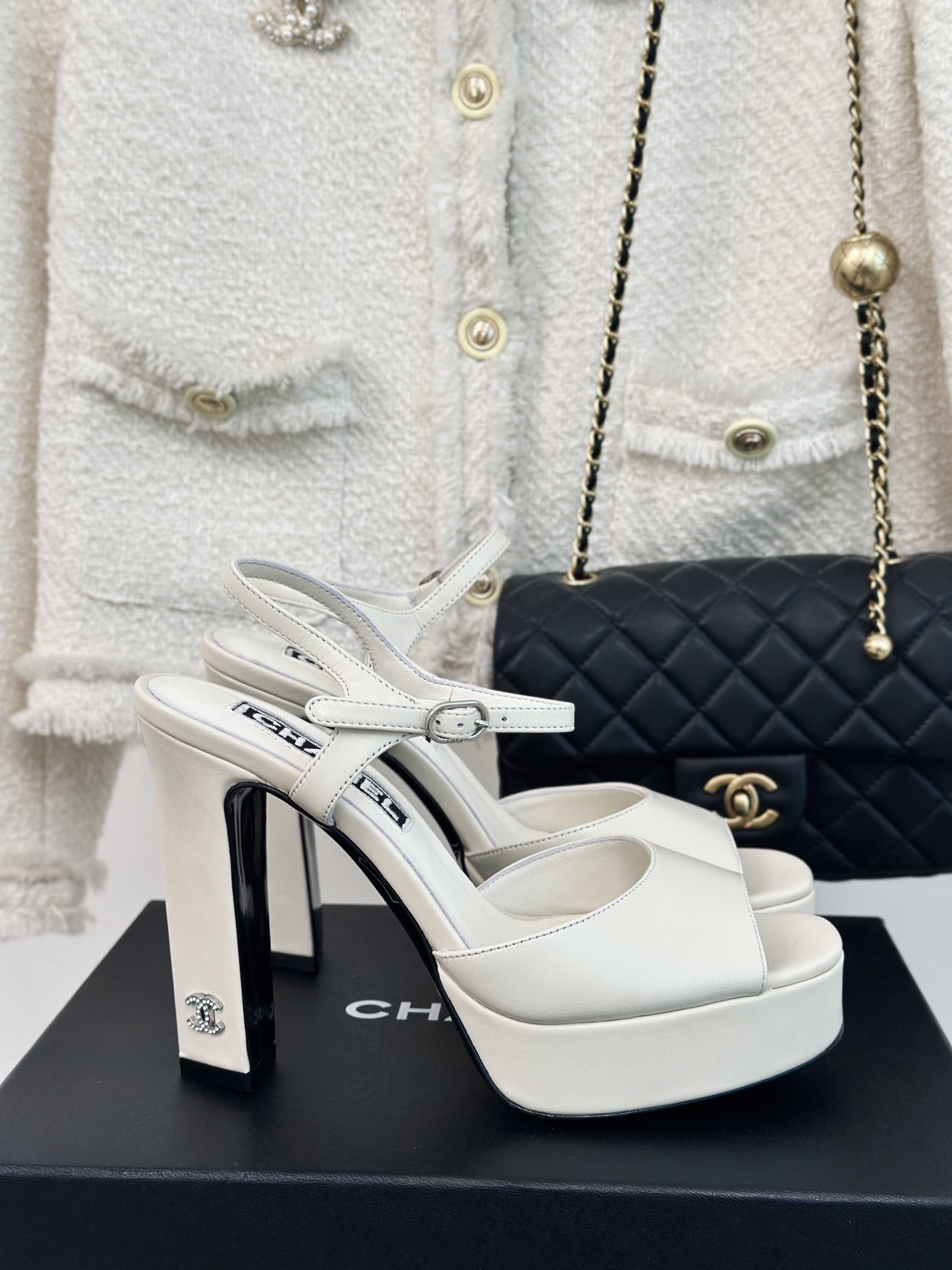 Chanel Shoes High Heel Pumps Sandals Best Luxury Replica
 Genuine Leather Sheepskin Silk