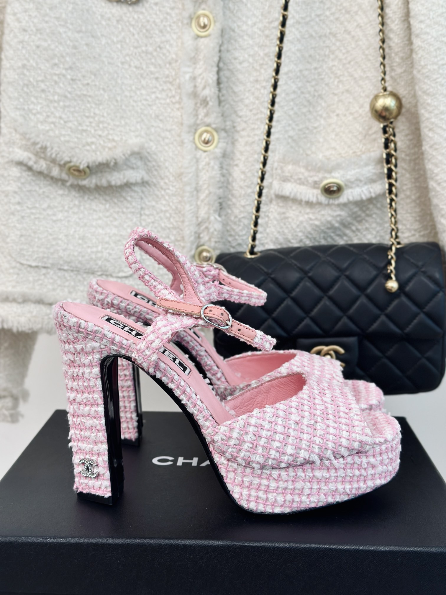 Chanel Shoes High Heel Pumps Sandals 2023 Replica
 Genuine Leather Sheepskin Silk