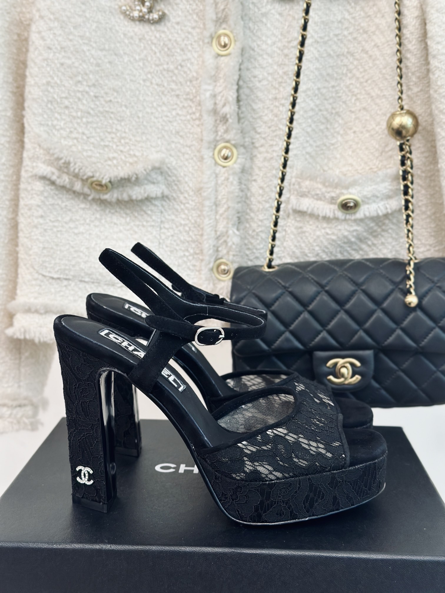 Best Replica New Style
 Chanel Buy Shoes High Heel Pumps Sandals Genuine Leather Sheepskin Silk