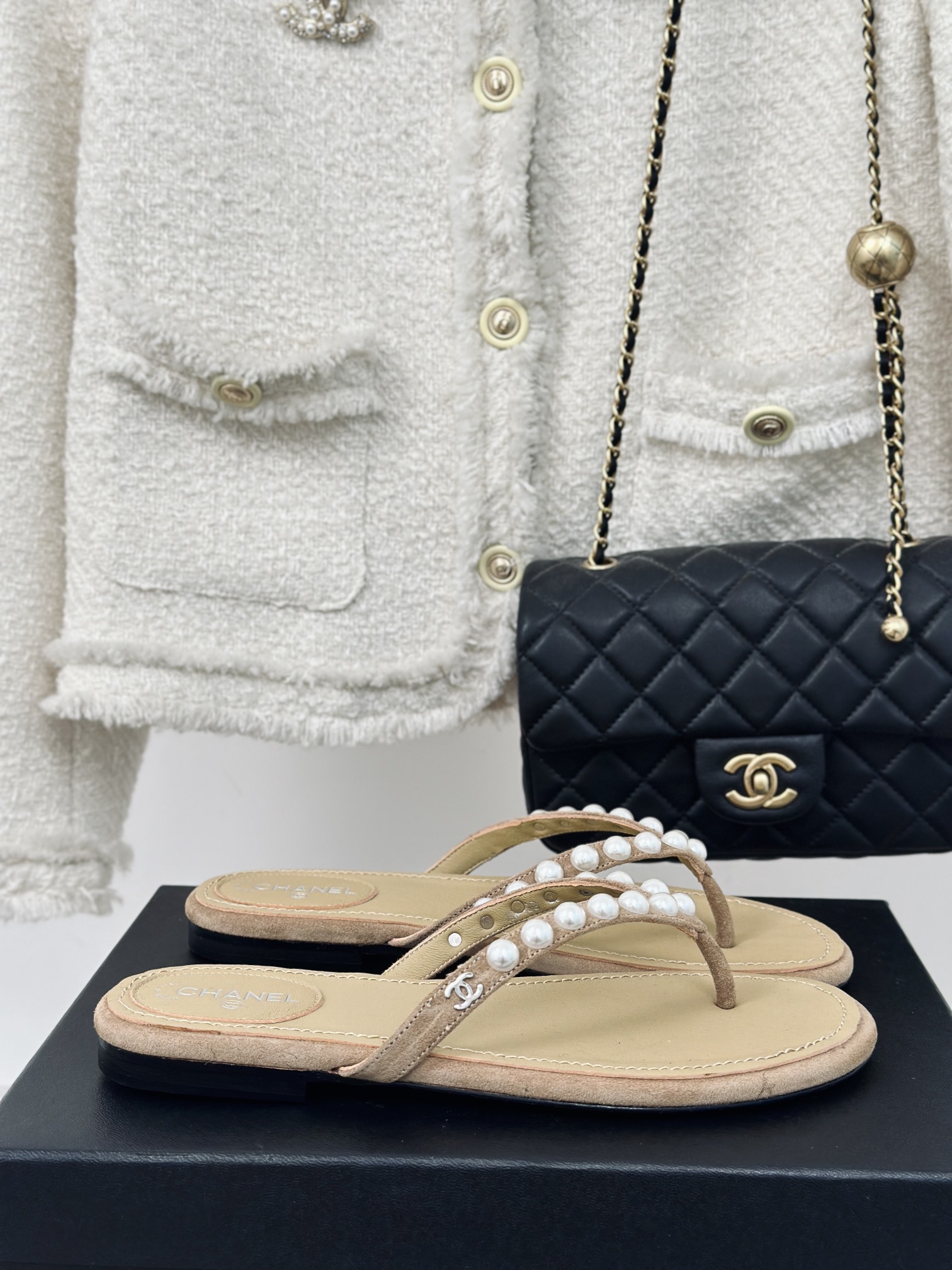 Chanel AAA+
 Shoes Flip Flops Set With Diamonds Cowhide Lambskin Sheepskin Spring/Summer Collection