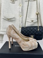 Buy Cheap
 Chanel Shoes High Heel Pumps Cashmere Genuine Leather Sheepskin Silk