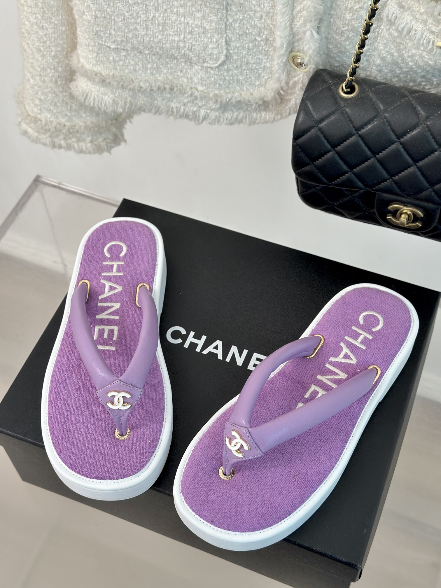 Chanel Scarpe Pantofole Pelle d’agnello di pecora Seta Collezione Primavera/Estate