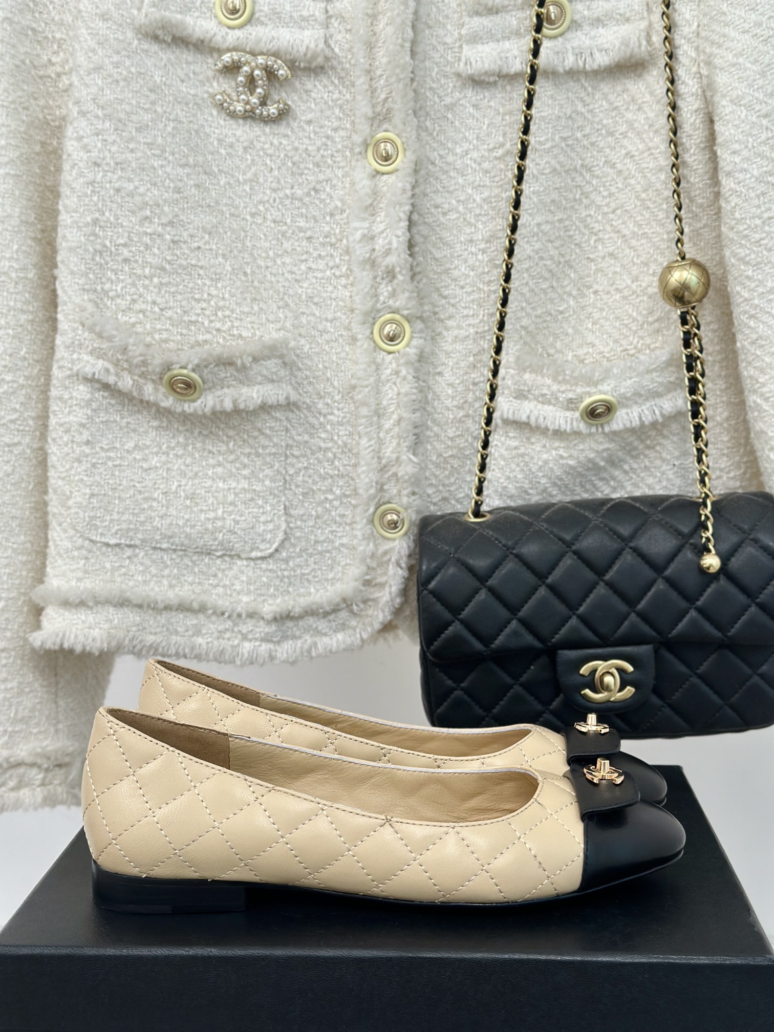 Chanel Single Layer Shoes Cowhide Lambskin Sheepskin Silk