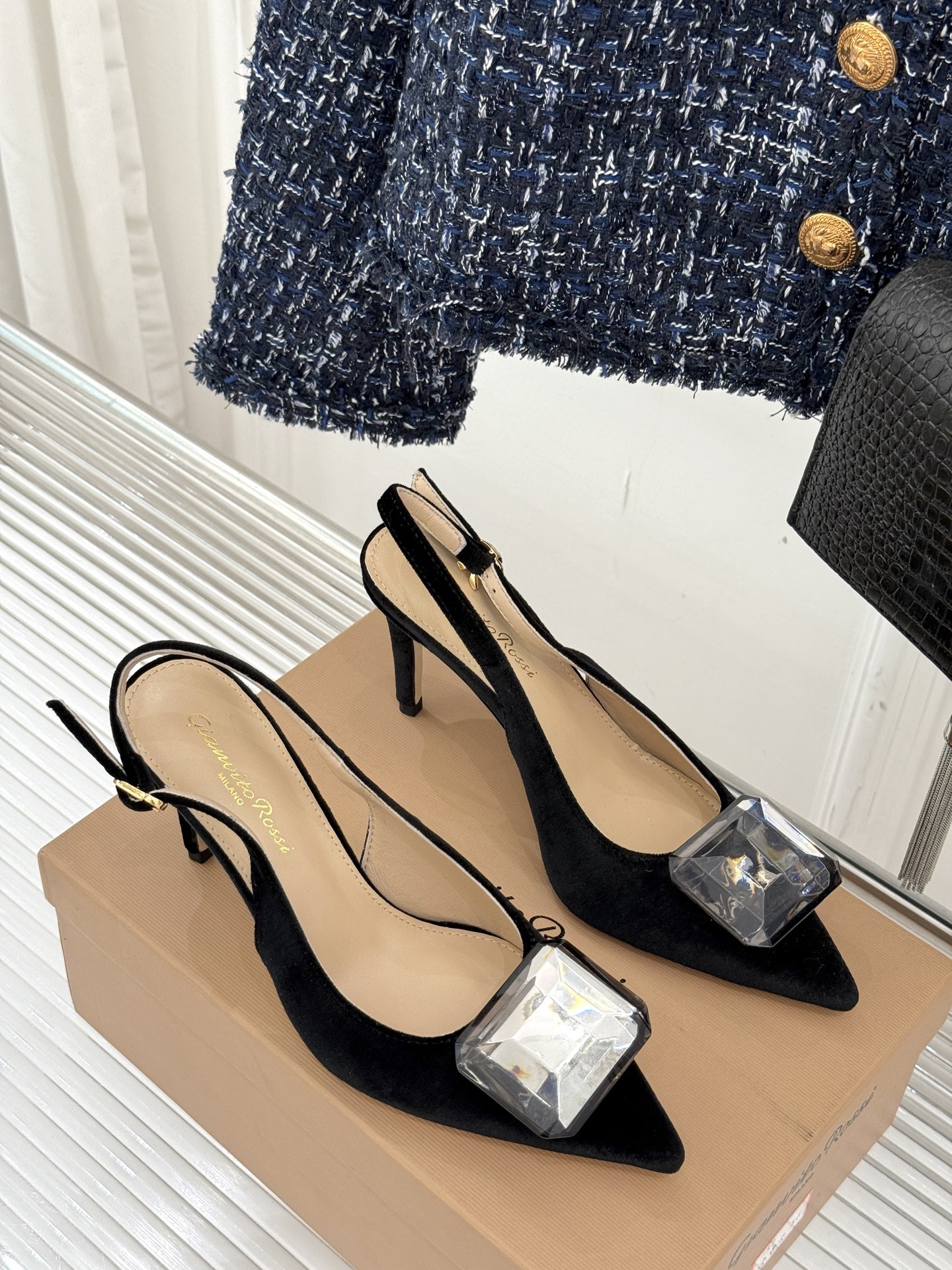 
Gianvito Rossi｜吉安维托罗西经典
绝美宝石💎slingback高跟鞋凉鞋
奢华与时尚的完
