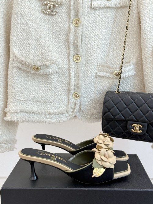 Chanel Camellia Heeled Sandals - Elegant Spring/Summer Style