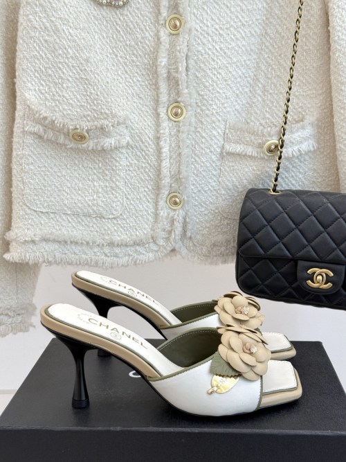Chanel Camellia High Heel Mules - Elegant Spring/Summer Collection 1 Chanel Camellia High Heel Mules - Elegant Spring/Summer Collection