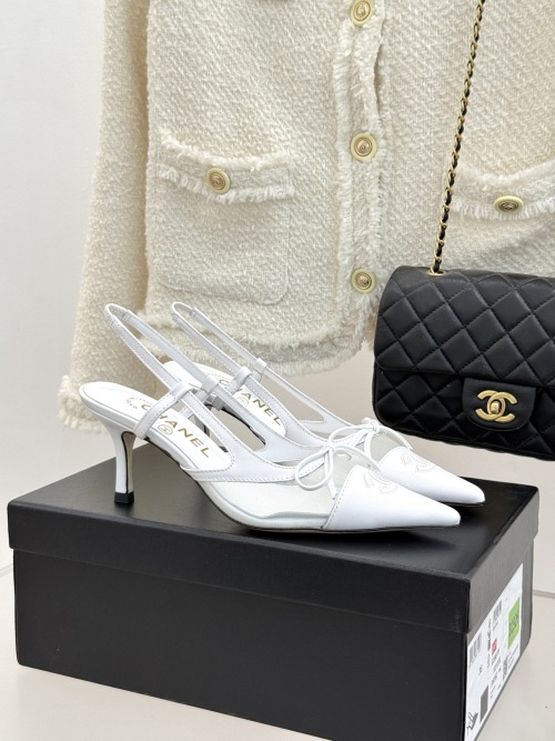 Chanel Vintage Bow Pointed Slingback Heels - Elegant Designer Shoes