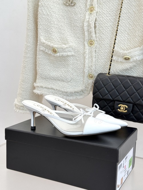 Chanel Vintage Bow Pointed Toe High Heel Mules - Classic & Timeless 1 Chanel Vintage Bow Pointed Toe High Heel Mules - Classic & Timeless