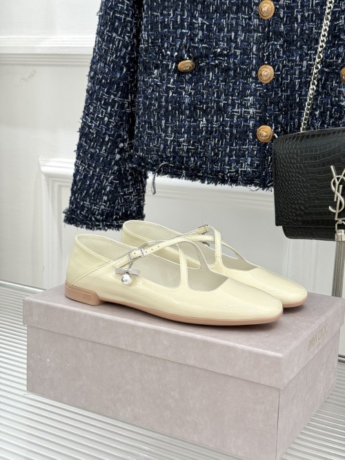 Jimmy Choo Women's Pearl-Embellished Mary Jane Flats - Elegant & Comfortable 1 Jimmy Choo Women's Pearl-Embellished Mary Jane Flats - Elegant & Comfortable