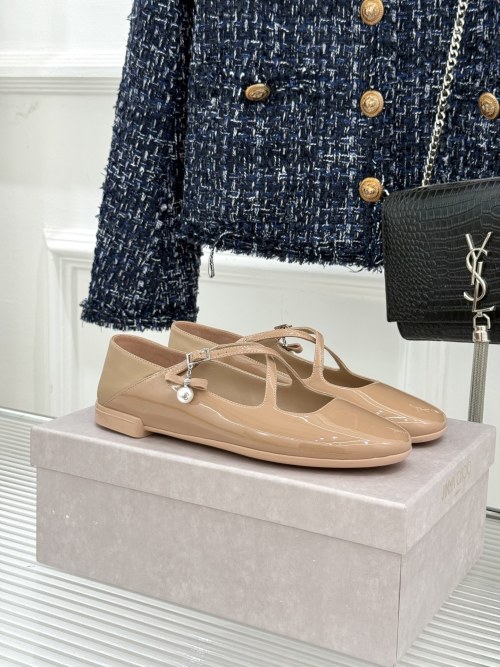 Jimmy Choo Mary Jane Flats with Pearl Accents - Classic and Comfortable 1 Jimmy Choo Mary Jane Flats with Pearl Accents - Classic and Comfortable