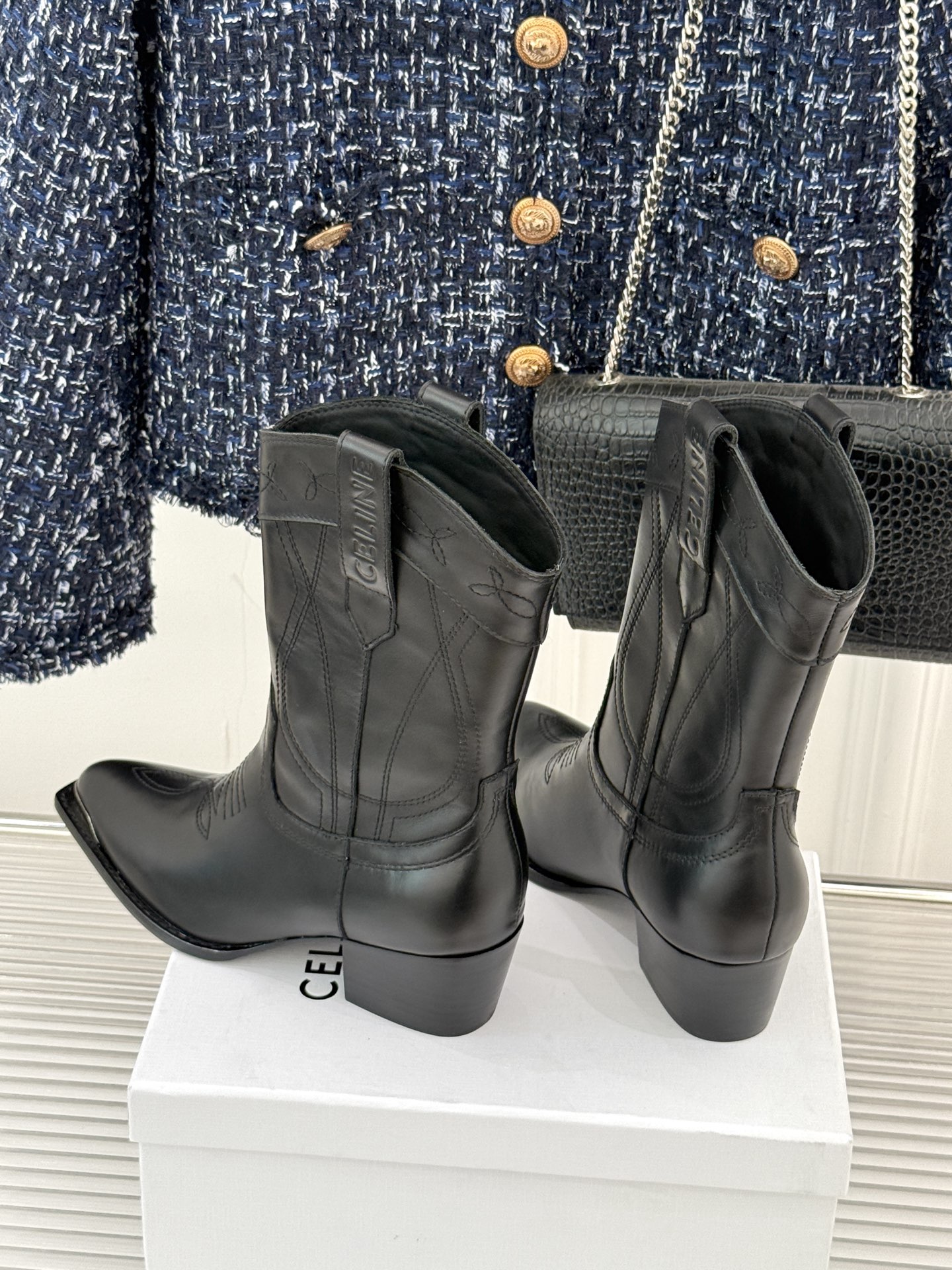 Celine Western Ankle Boots with Metal Toe - Classic Fall/Winter Style 6 i1757005708728 2331 0 4