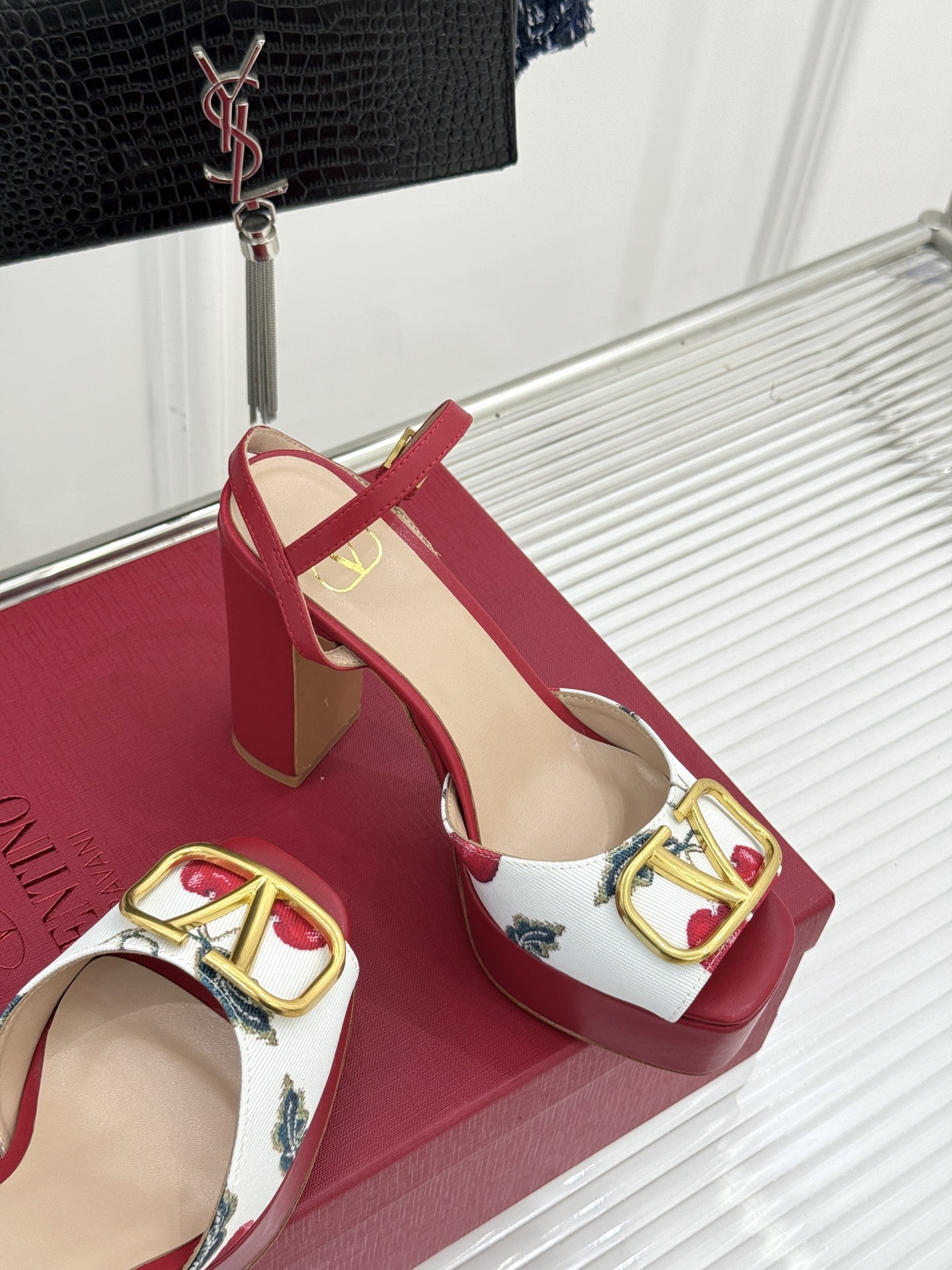 Valentino Women's Platform Heel Sandals with Cherry and V Logo Detail 6 i1757187661606 4733 0 4