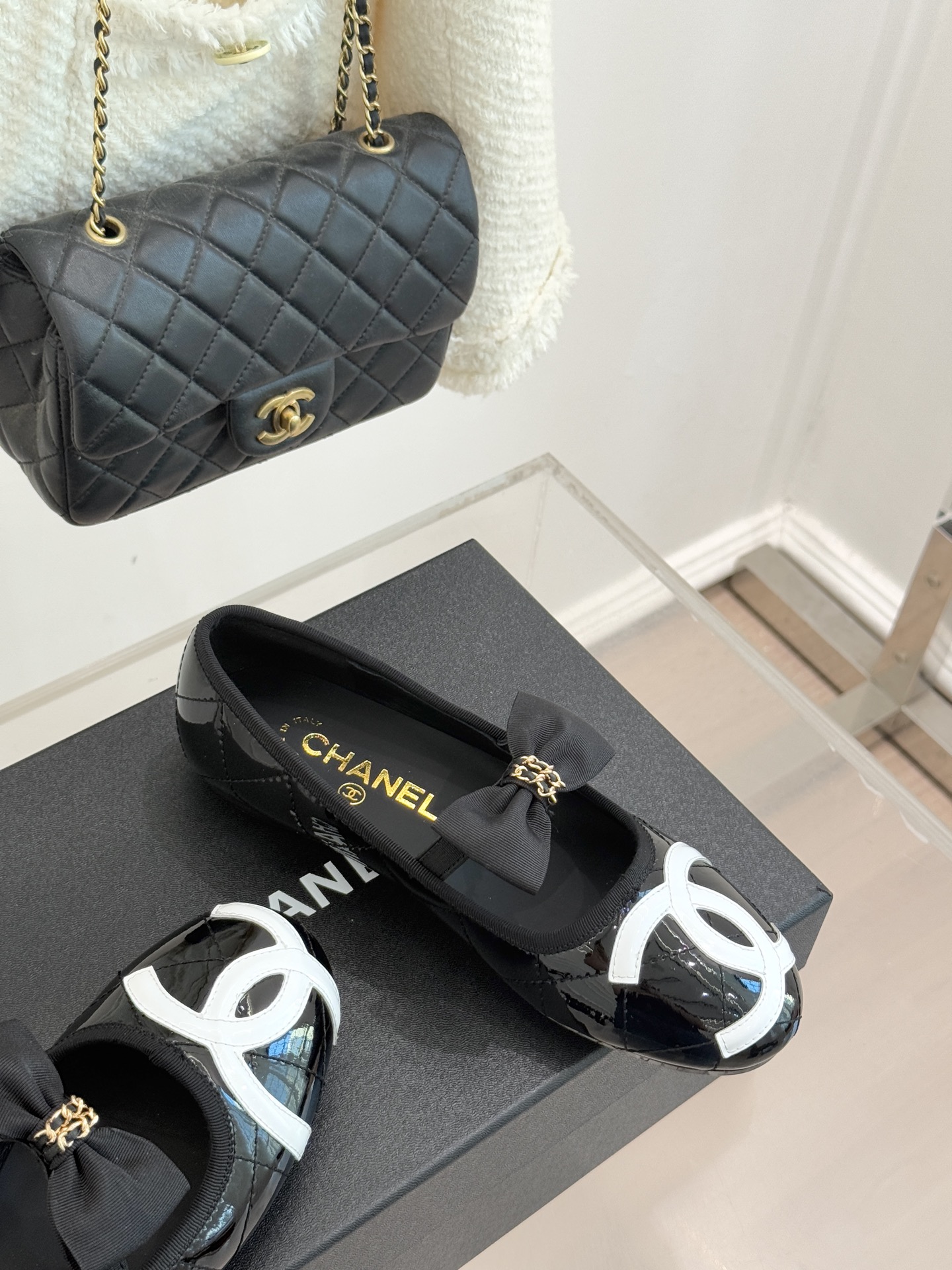 CHANE*｜小香25K新品链条蝴蝶结大双C平底玛丽珍鞋法式风情 真是美到心尖尖上啦！优雅又浪漫的仙女应