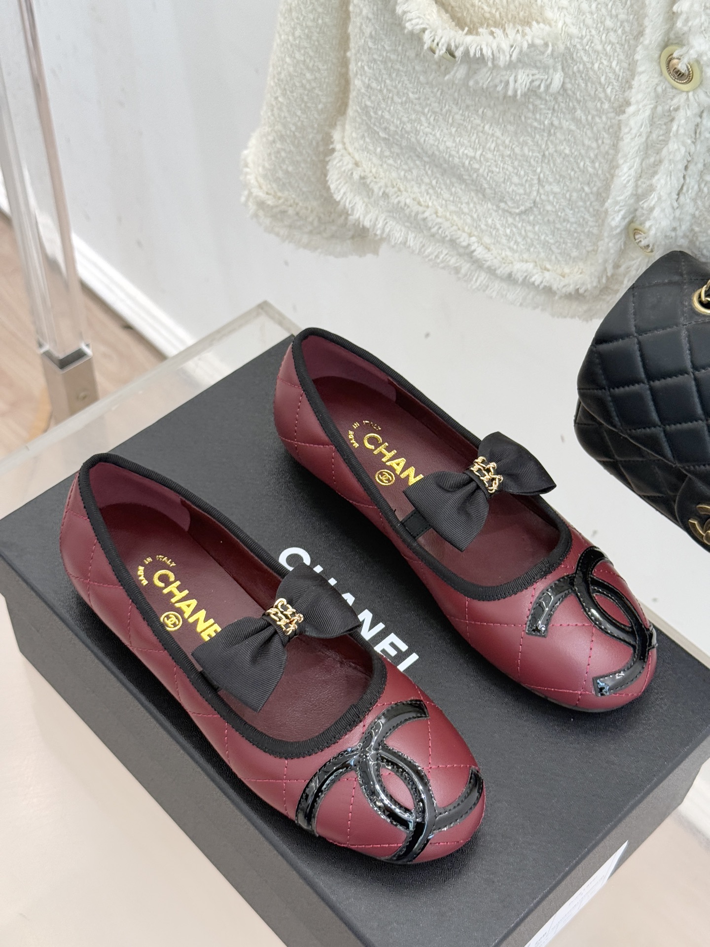 CHANE*｜小香25K新品链条蝴蝶结大双C平底玛丽珍鞋法式风情 真是美到心尖尖上啦！优雅又浪漫的仙女应