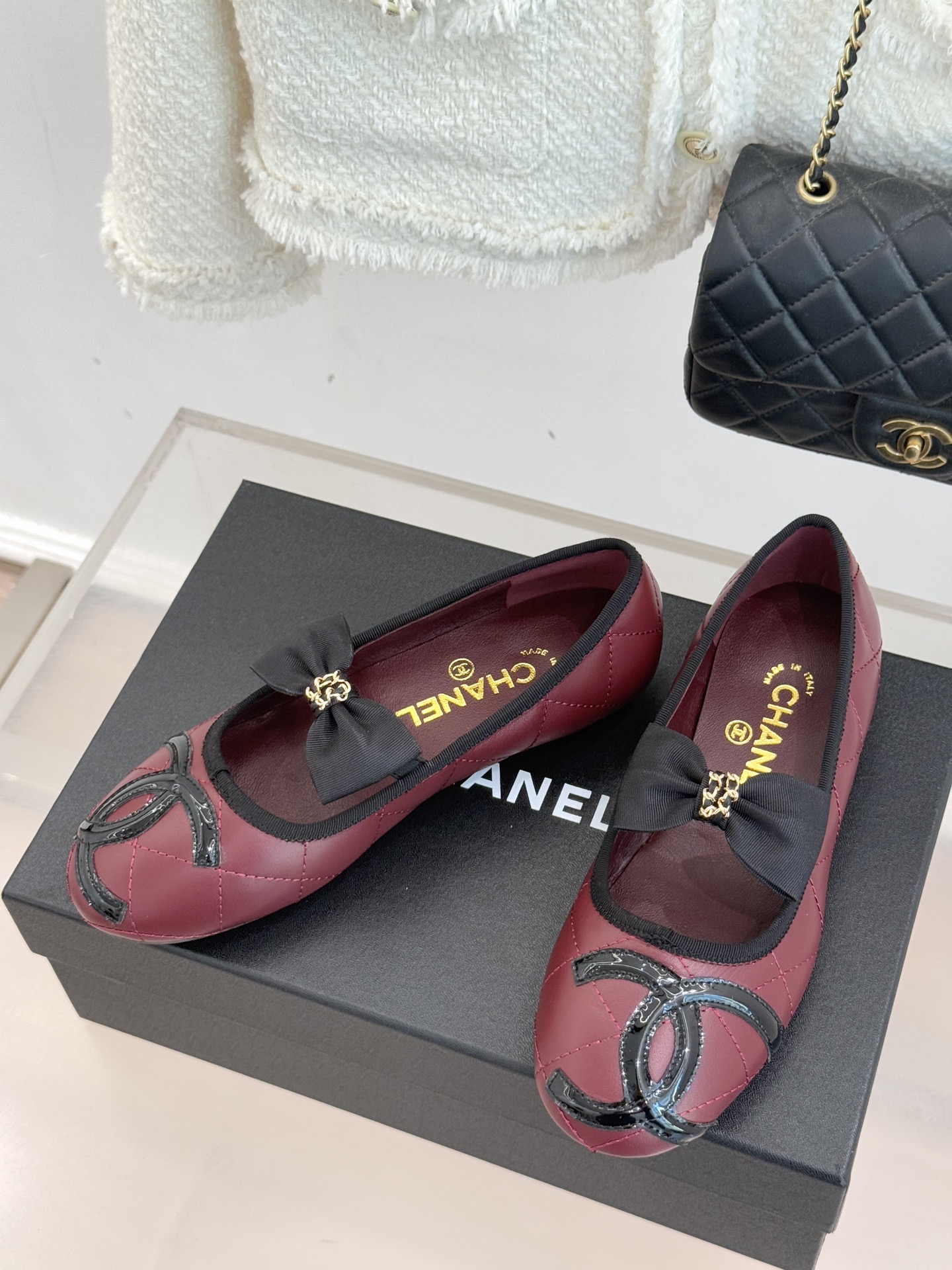 CHANE*｜小香25K新品链条蝴蝶结大双C平底玛丽珍鞋法式风情 真是美到心尖尖上啦！优雅又浪漫的仙女应