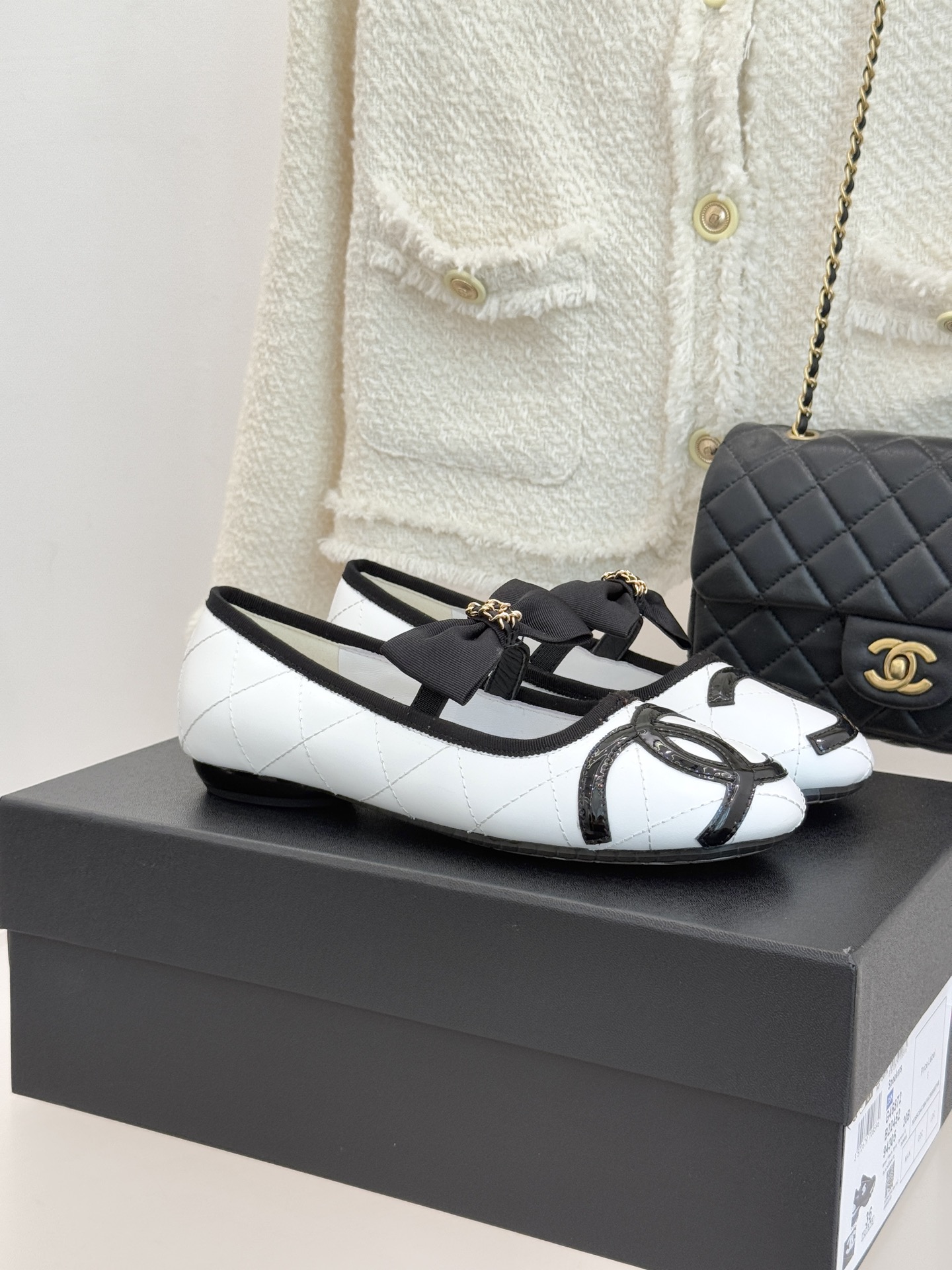 CHANE*｜小香25K新品链条蝴蝶结大双C平底玛丽珍鞋法式风情 真是美到心尖尖上啦！优雅又浪漫的仙女应