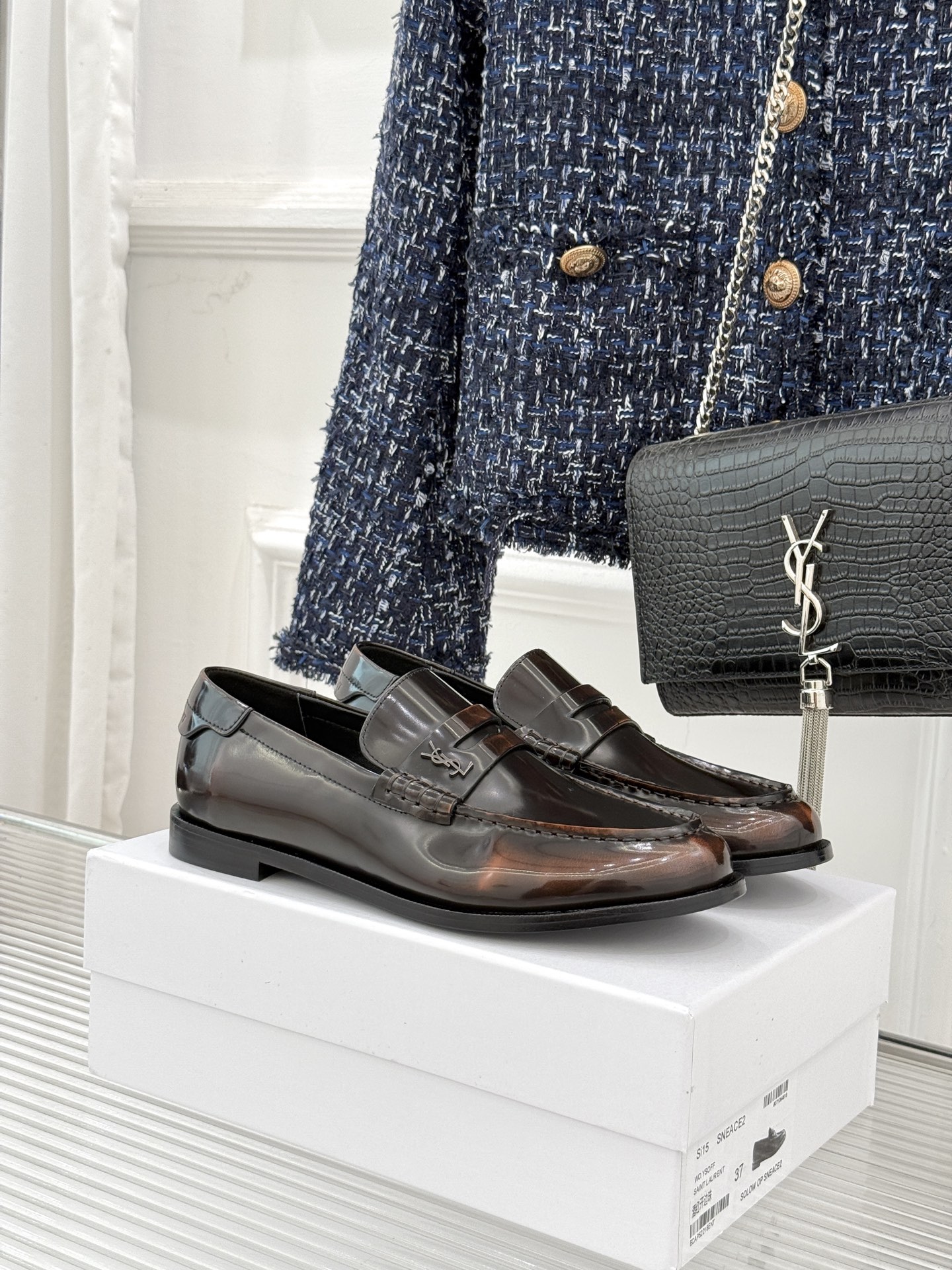 Saint Lauren*圣罗兰26WF新品YSL小logo情侣款乐福鞋标志性的小logo是这双鞋的灵魂