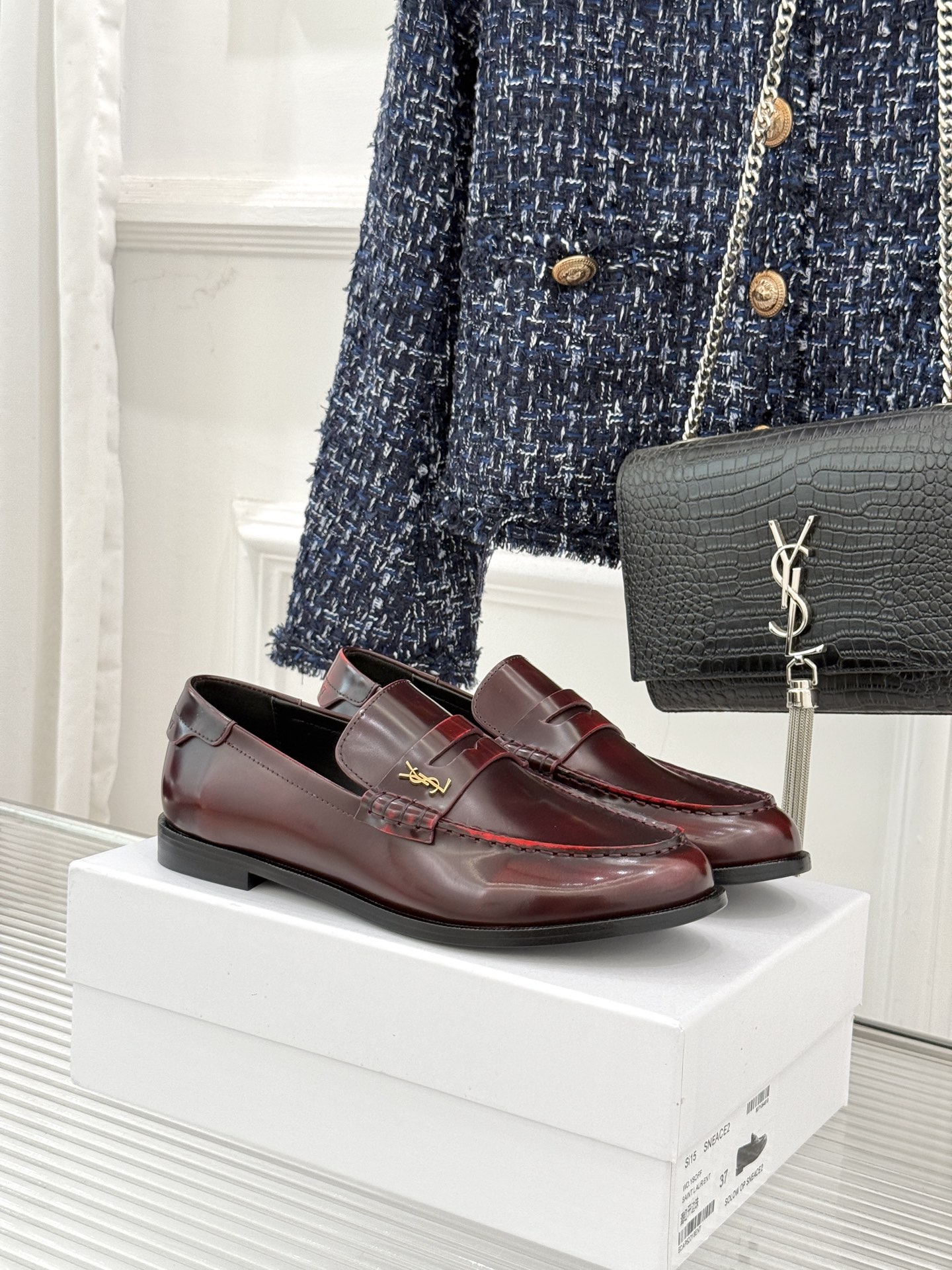 Saint Lauren*圣罗兰26WF新品YSL小logo情侣款乐福鞋标志性的小logo是这双鞋的灵魂