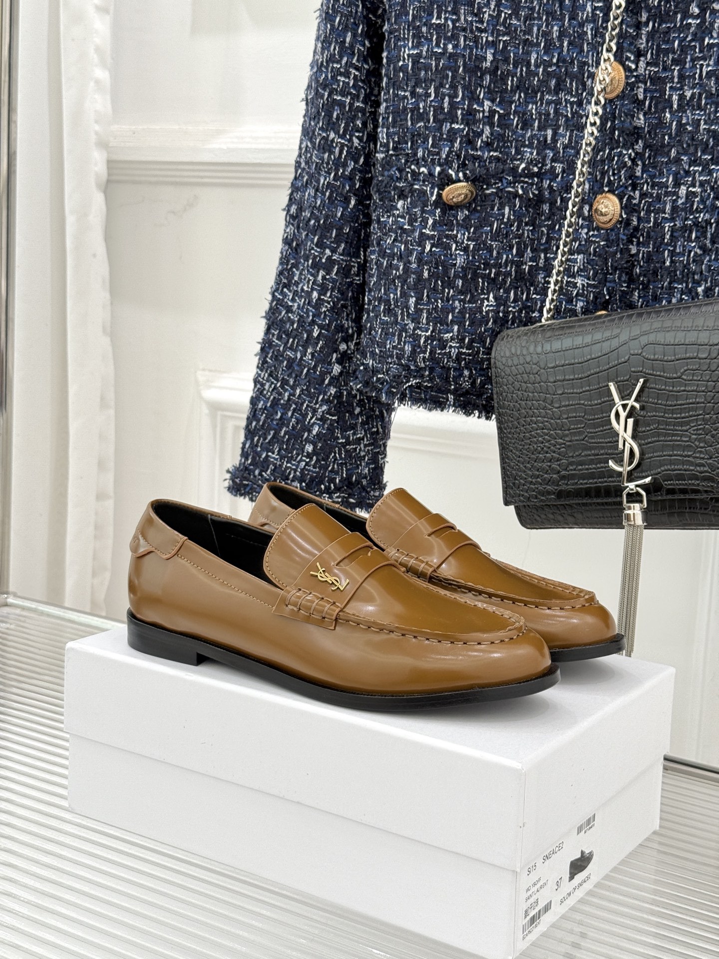 Saint Lauren*圣罗兰26WF新品YSL小logo情侣款乐福鞋标志性的小logo是这双鞋的灵魂