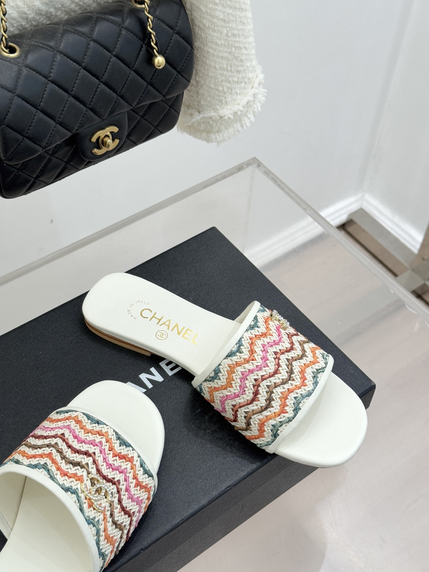 CHANE*｜小香26P春夏新品针织双C平底拖鞋以独特的针织鞋面打破常规经典小双C标志 太精致了为整体造