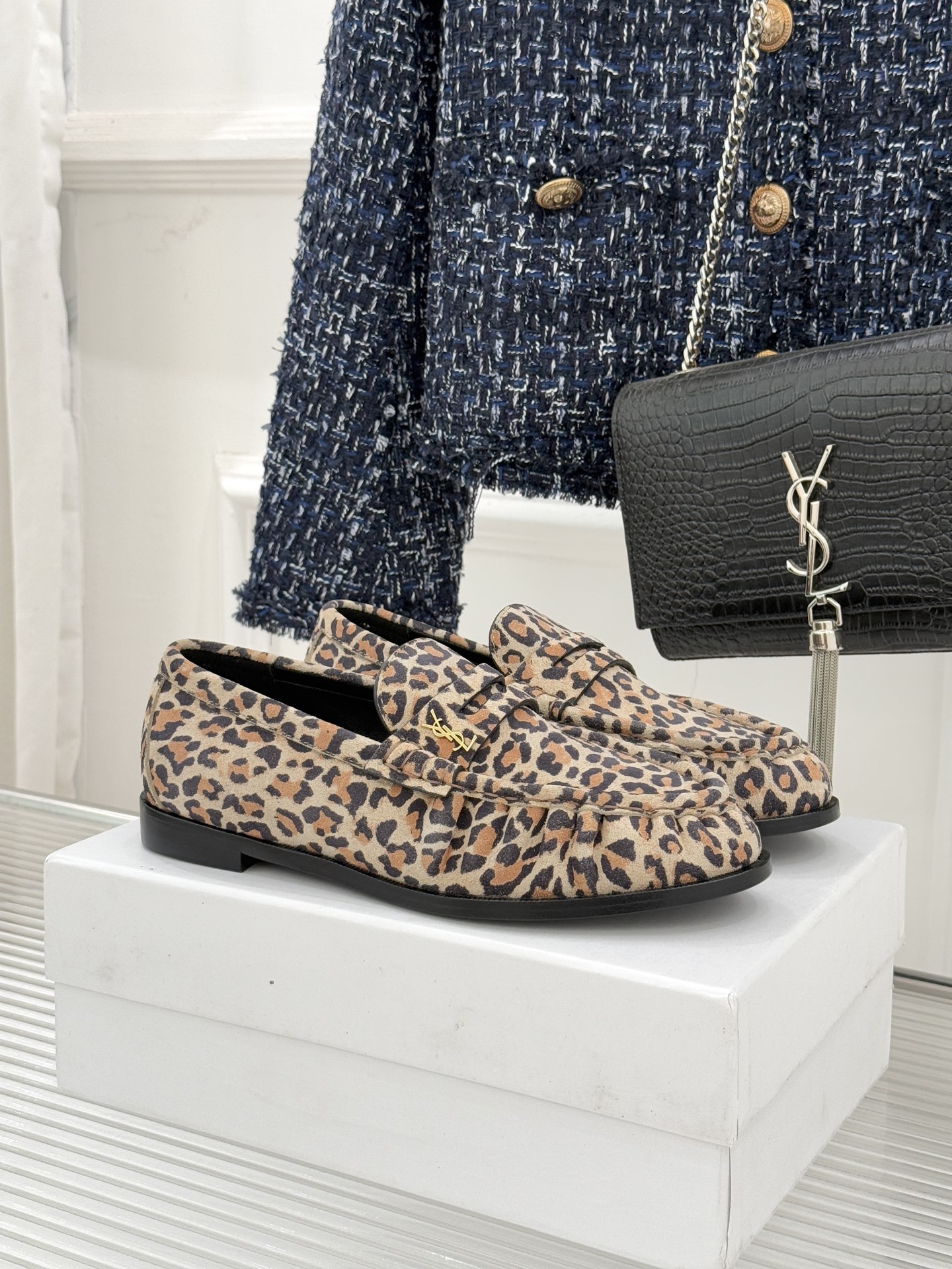 （配原版飞机盒）Saint Lauren*YSL圣罗兰25WF新品YSL小logo乐福鞋标志性的小log