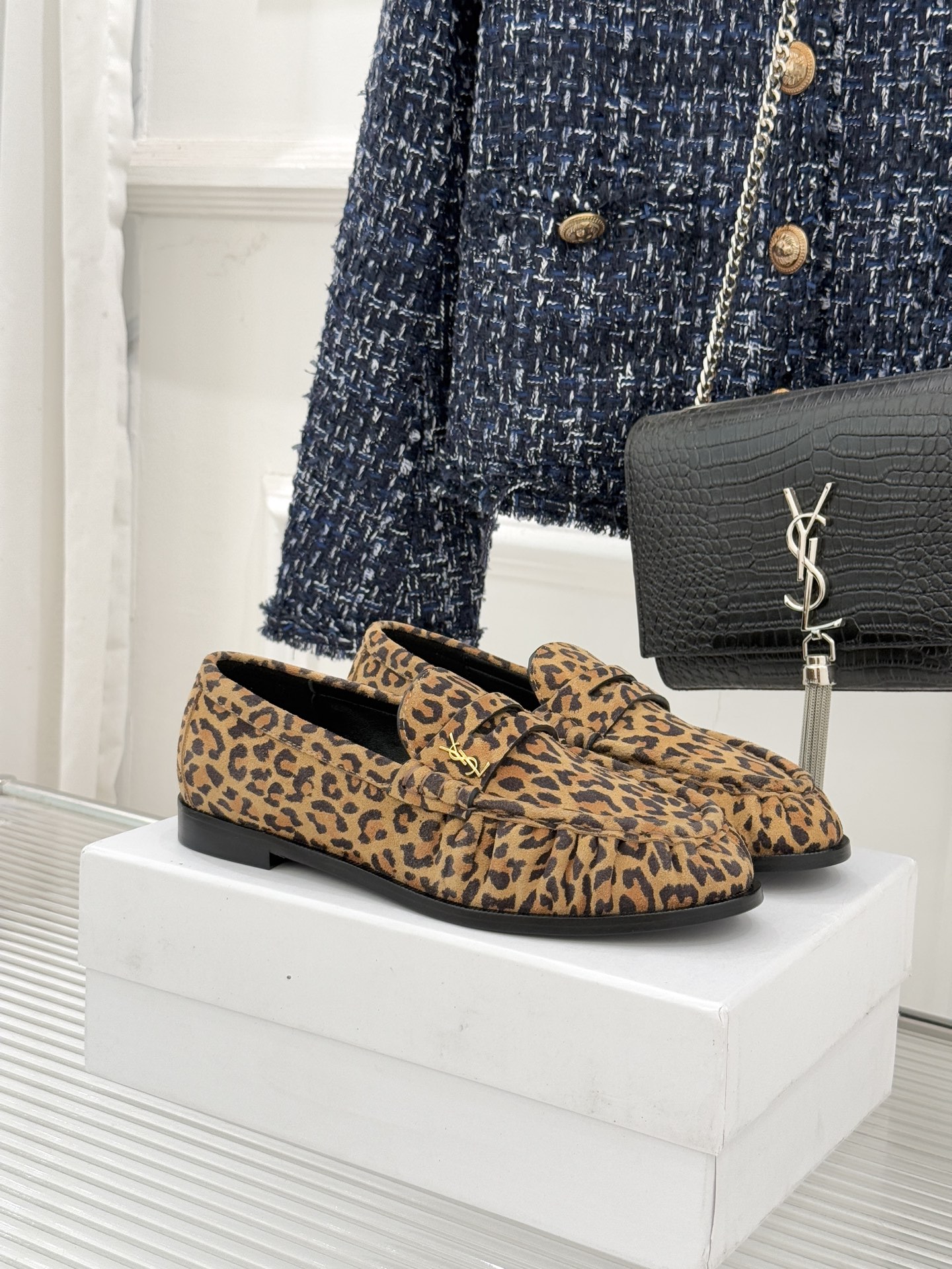 （配原版飞机盒）Saint Lauren*YSL圣罗兰25WF新品YSL小logo乐福鞋标志性的小log