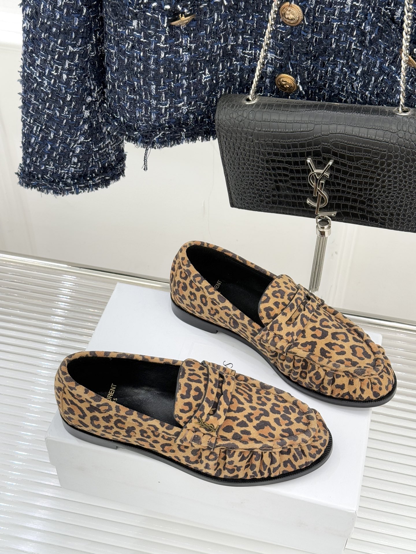 （配原版飞机盒）Saint Lauren*YSL圣罗兰25WF新品YSL小logo乐福鞋标志性的小log