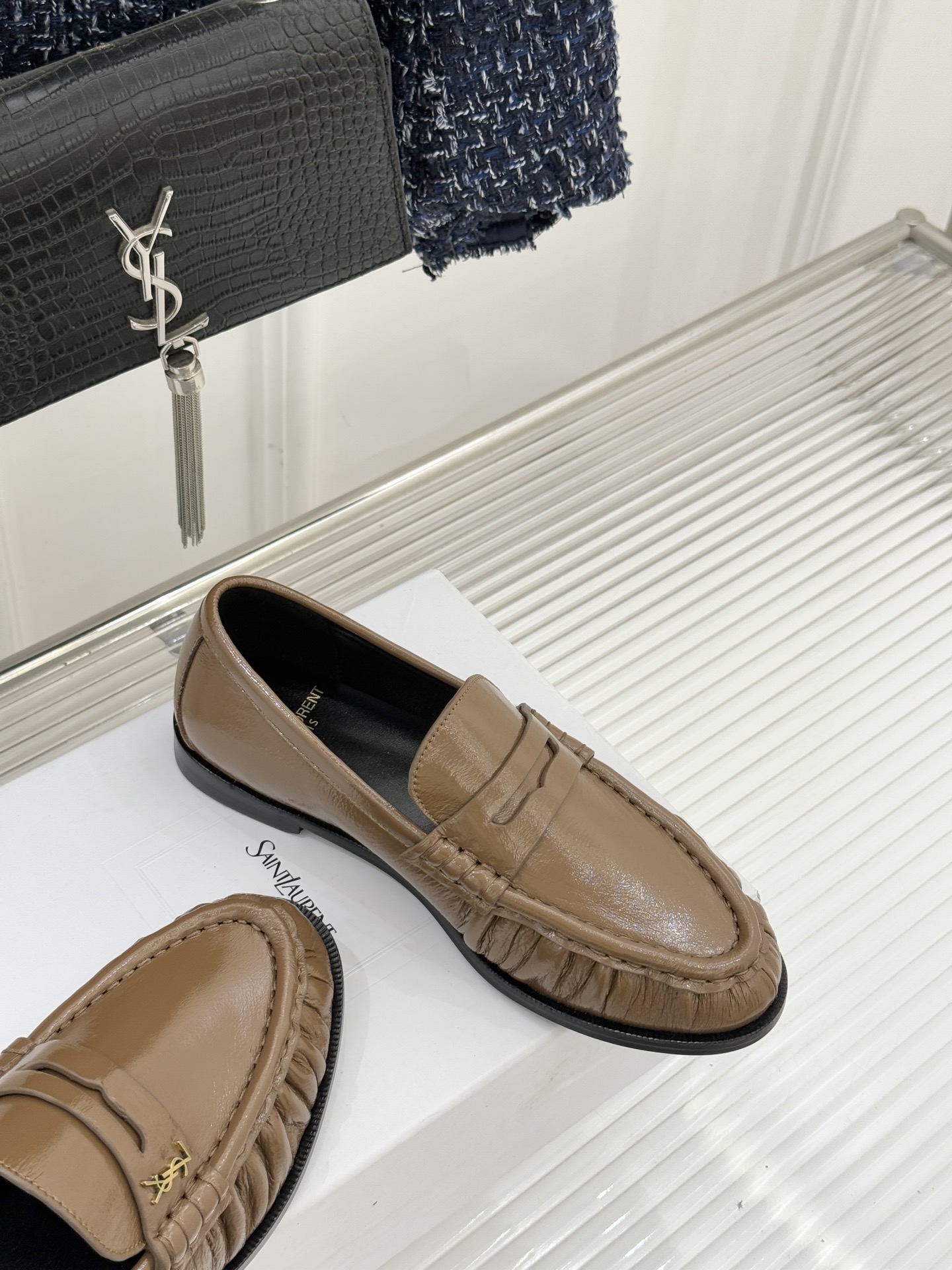 （配原版飞机盒）Saint Lauren*YSL圣罗兰25WF新品YSL小logo乐福鞋标志性的小log