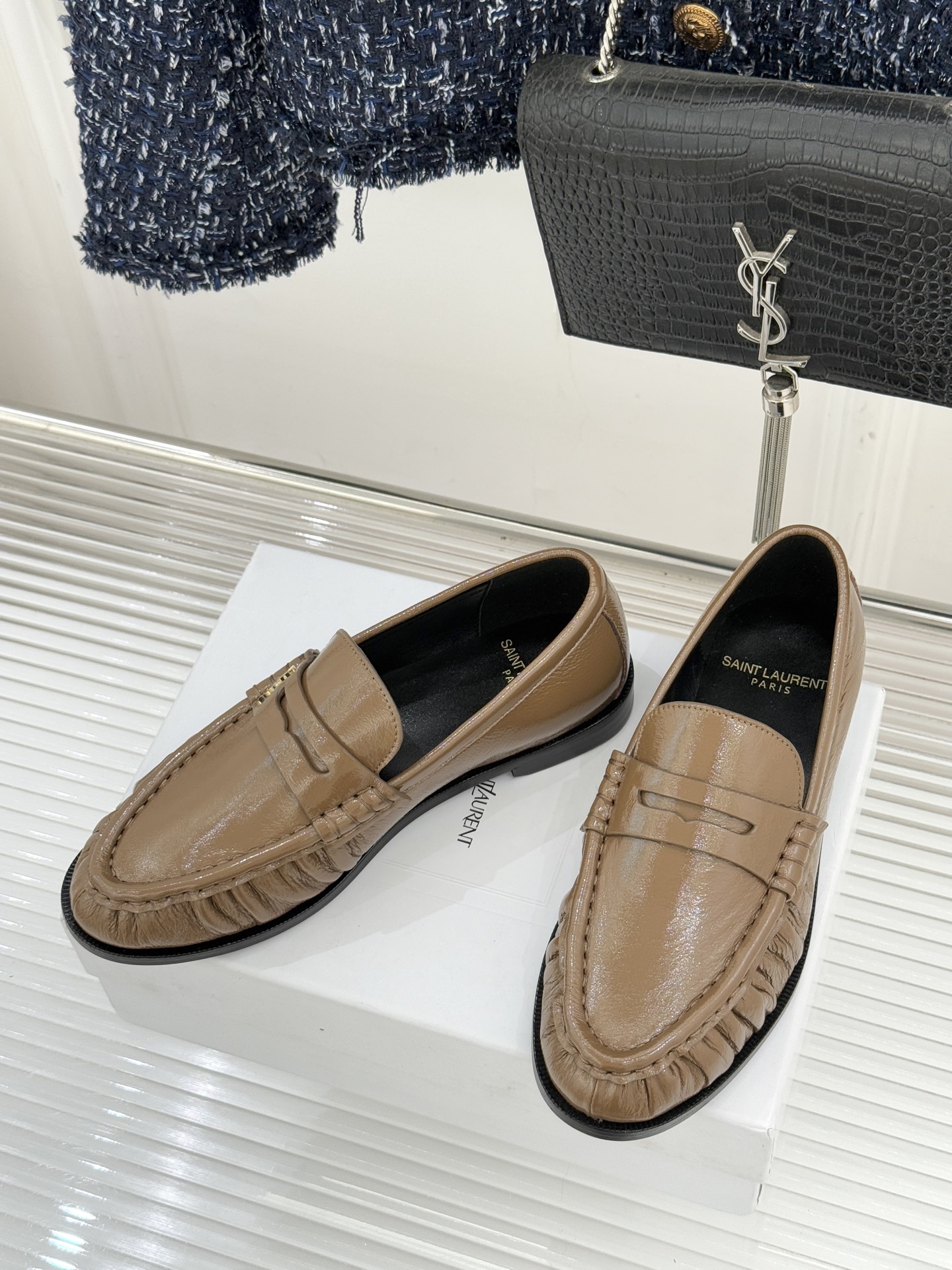 （配原版飞机盒）Saint Lauren*YSL圣罗兰25WF新品YSL小logo乐福鞋标志性的小log