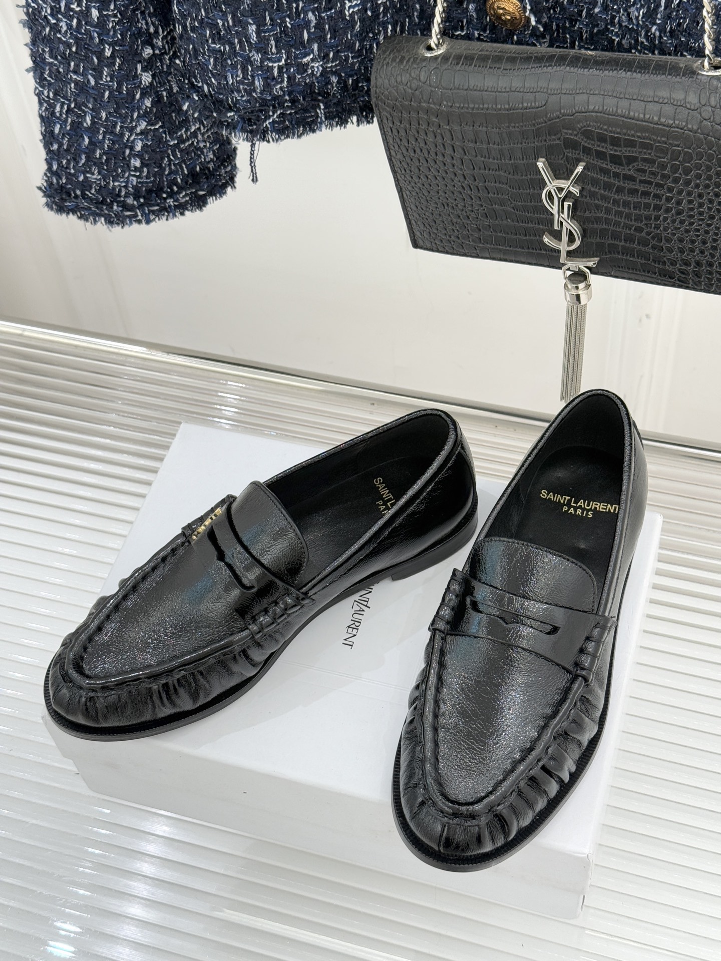 （配原版飞机盒）Saint Lauren*YSL圣罗兰25WF新品YSL小logo乐福鞋标志性的小log