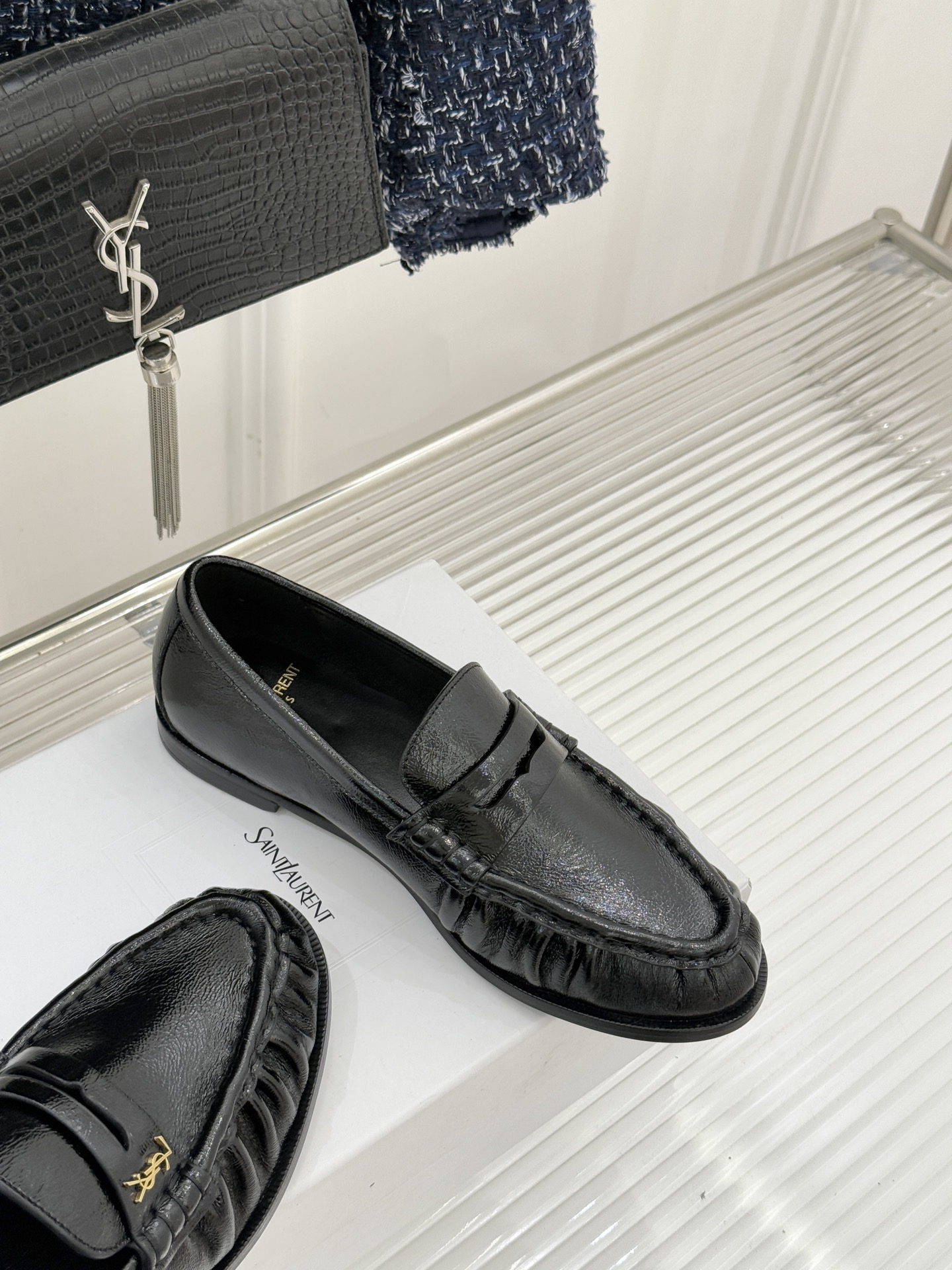 （配原版飞机盒）Saint Lauren*YSL圣罗兰25WF新品YSL小logo乐福鞋标志性的小log