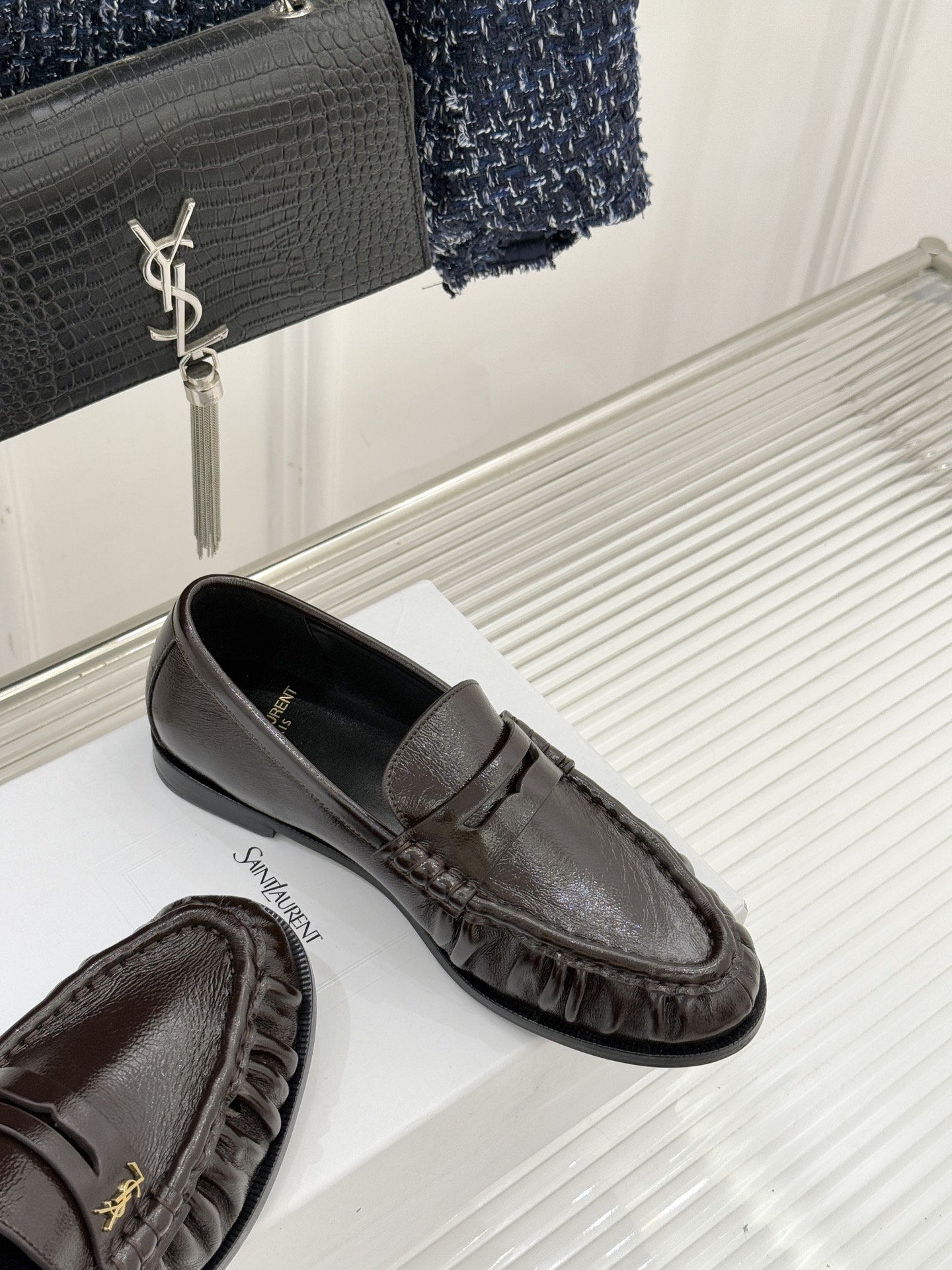 （配原版飞机盒）Saint Lauren*YSL圣罗兰25WF新品YSL小logo乐福鞋标志性的小log