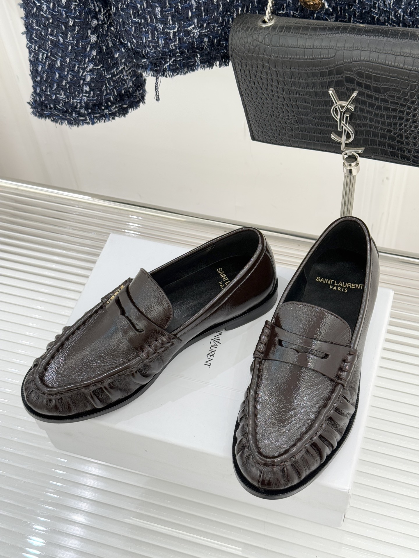 （配原版飞机盒）Saint Lauren*YSL圣罗兰25WF新品YSL小logo乐福鞋标志性的小log