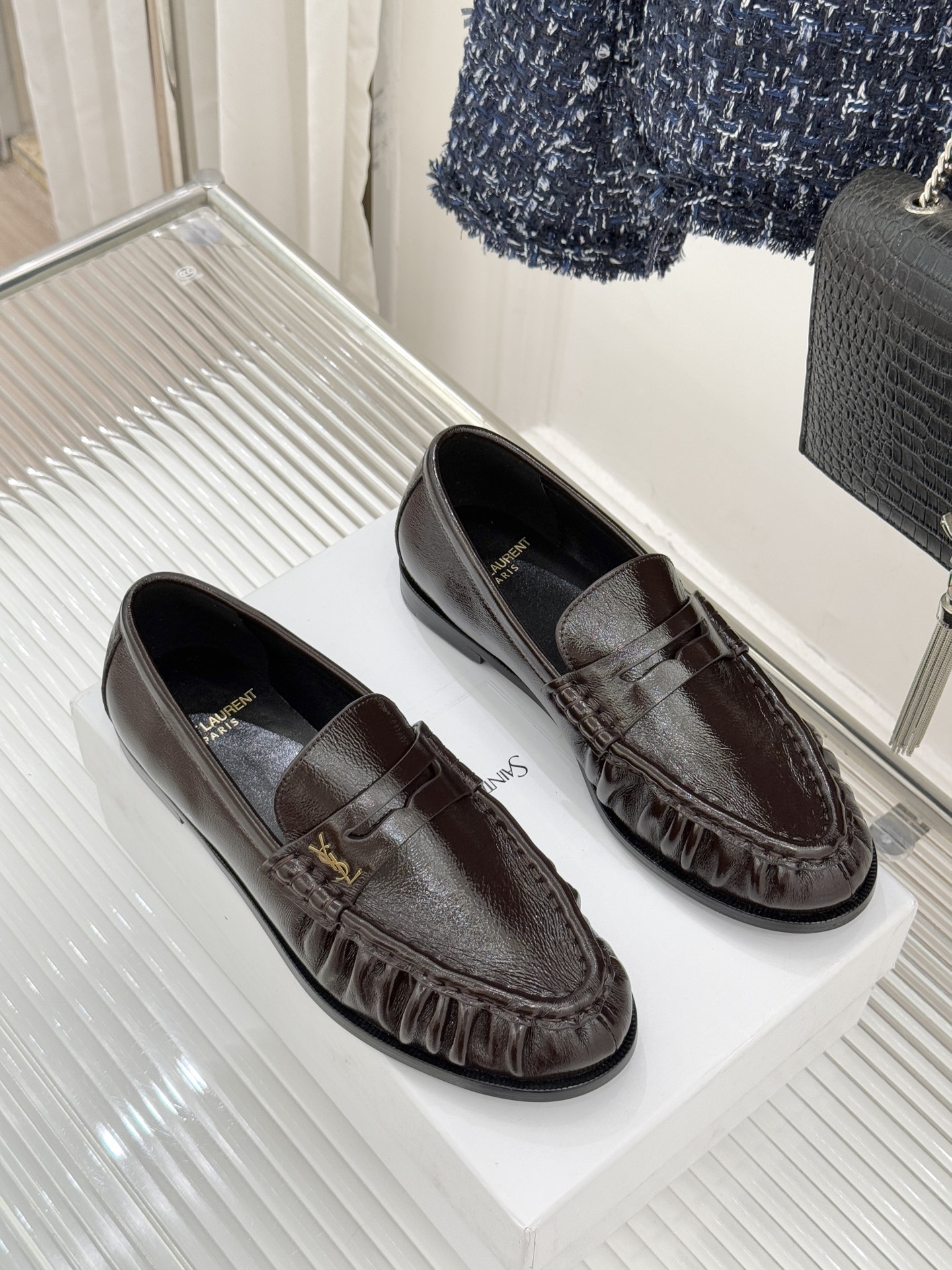 （配原版飞机盒）Saint Lauren*YSL圣罗兰25WF新品YSL小logo乐福鞋标志性的小log