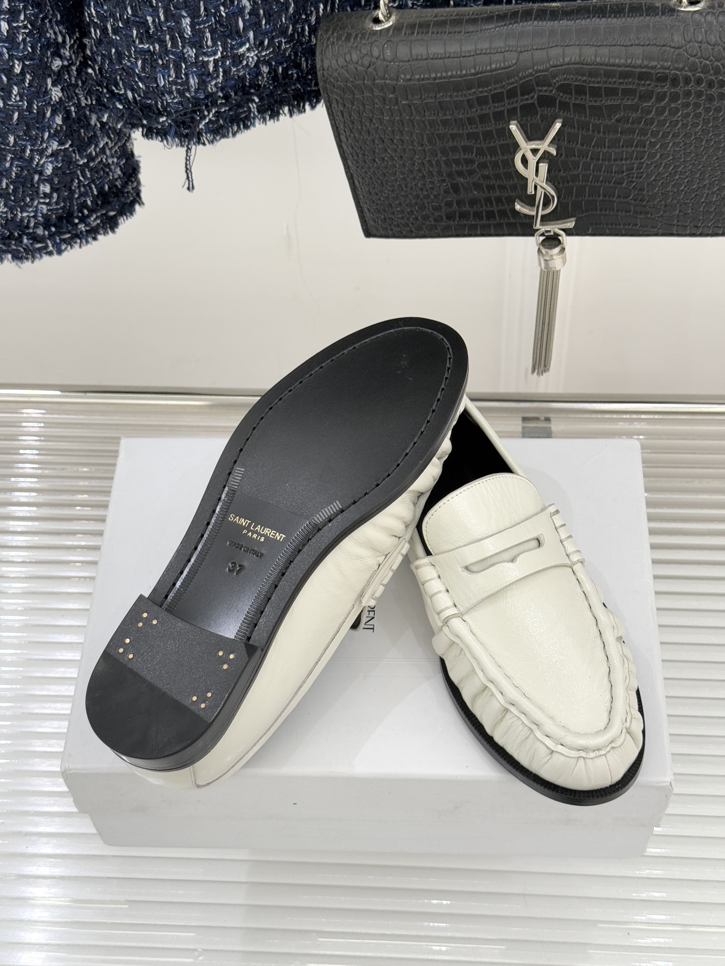 （配原版飞机盒）Saint Lauren*YSL圣罗兰25WF新品YSL小logo乐福鞋标志性的小log