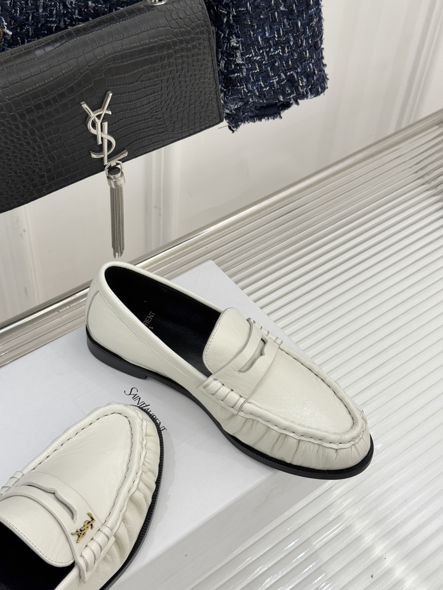 （配原版飞机盒）Saint Lauren*YSL圣罗兰25WF新品YSL小logo乐福鞋标志性的小log