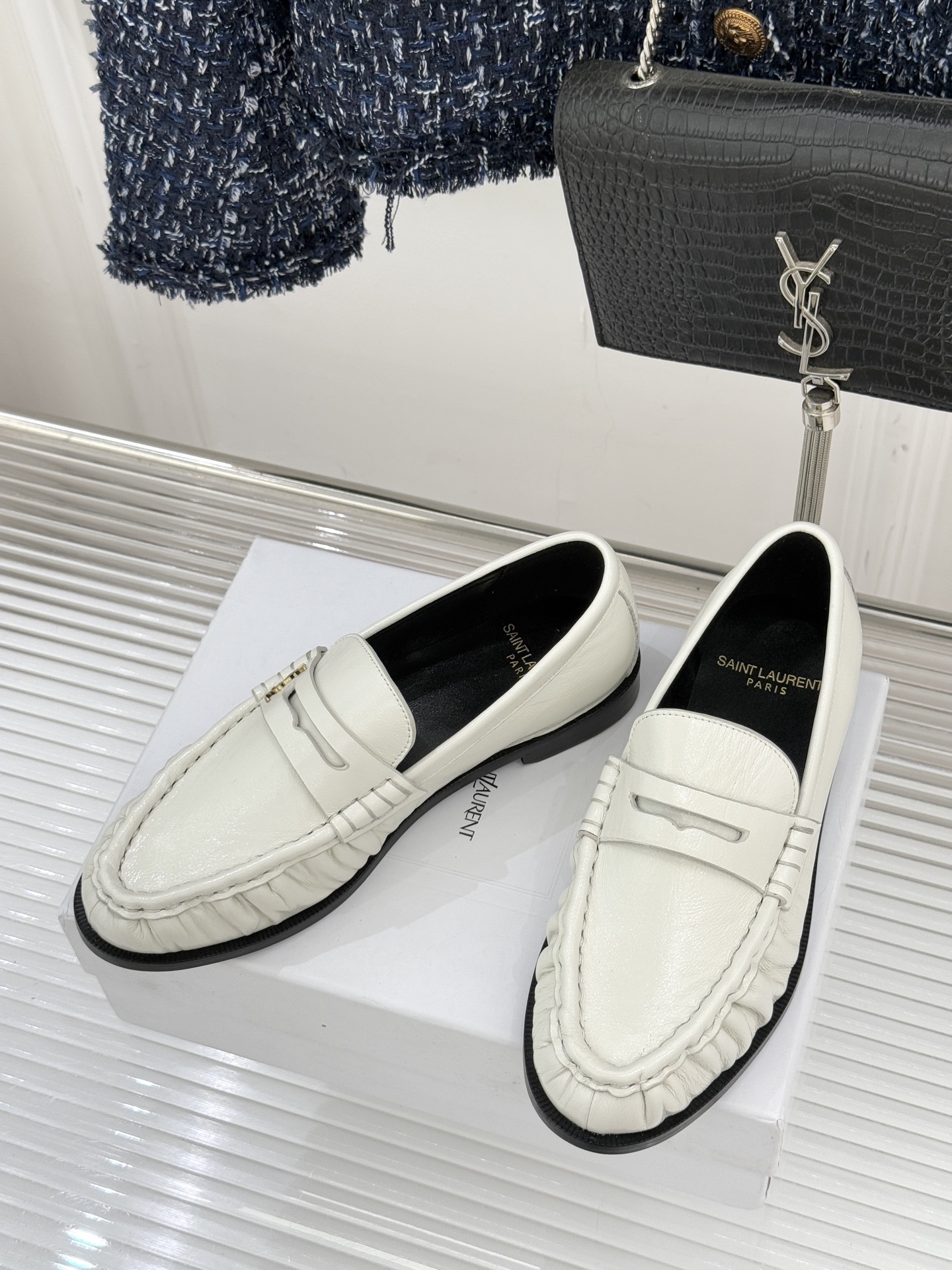 （配原版飞机盒）Saint Lauren*YSL圣罗兰25WF新品YSL小logo乐福鞋标志性的小log