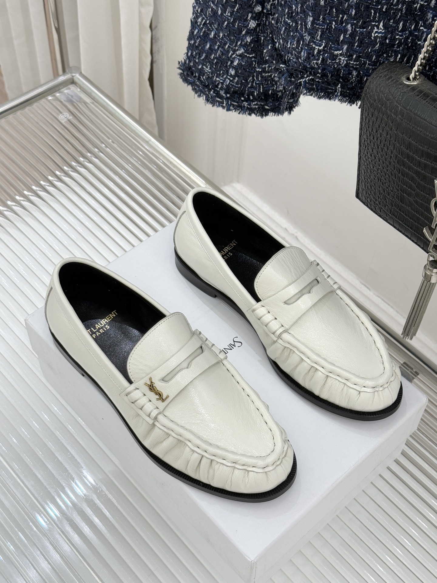 （配原版飞机盒）Saint Lauren*YSL圣罗兰25WF新品YSL小logo乐福鞋标志性的小log