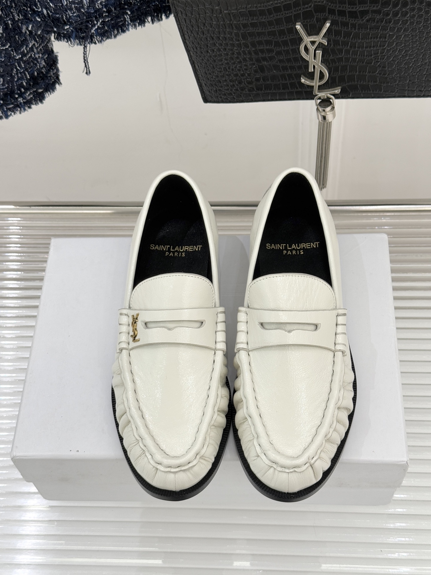 （配原版飞机盒）Saint Lauren*YSL圣罗兰25WF新品YSL小logo乐福鞋标志性的小log