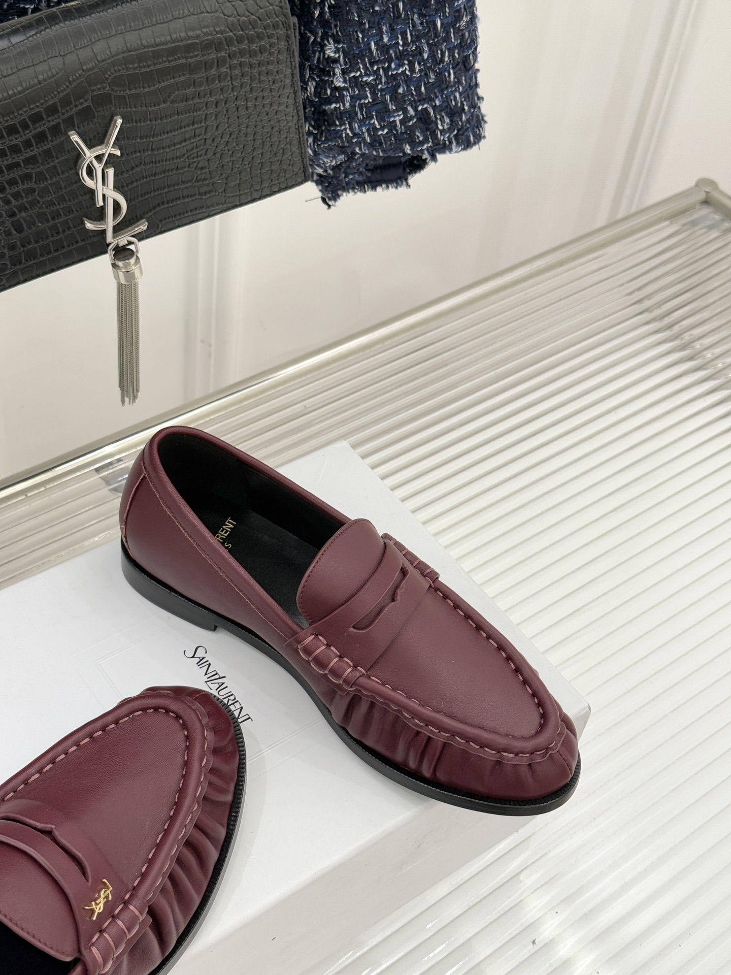 （配原版飞机盒）Saint Lauren*YSL圣罗兰25WF新品YSL小logo乐福鞋标志性的小log