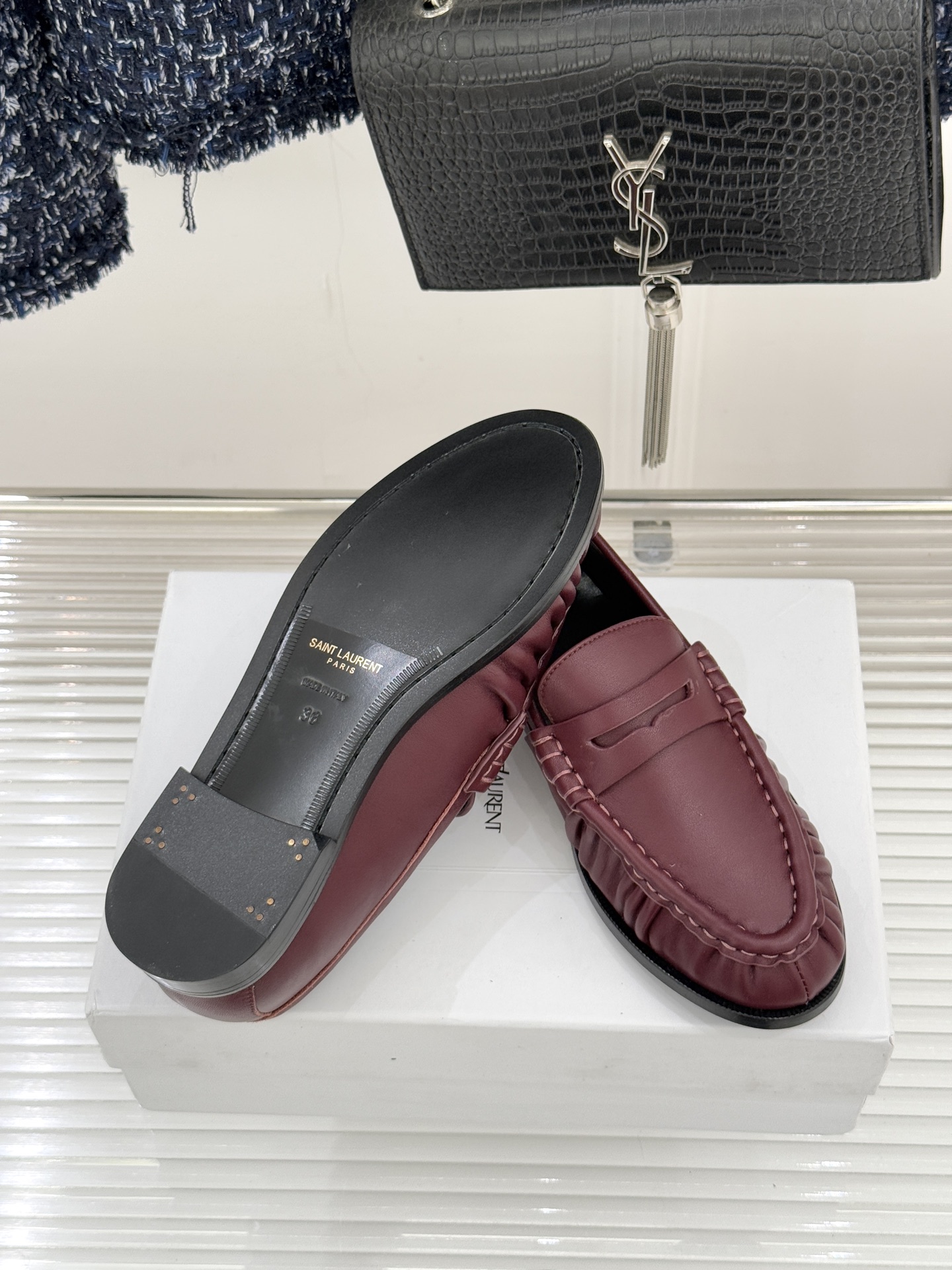 （配原版飞机盒）Saint Lauren*YSL圣罗兰25WF新品YSL小logo乐福鞋标志性的小log