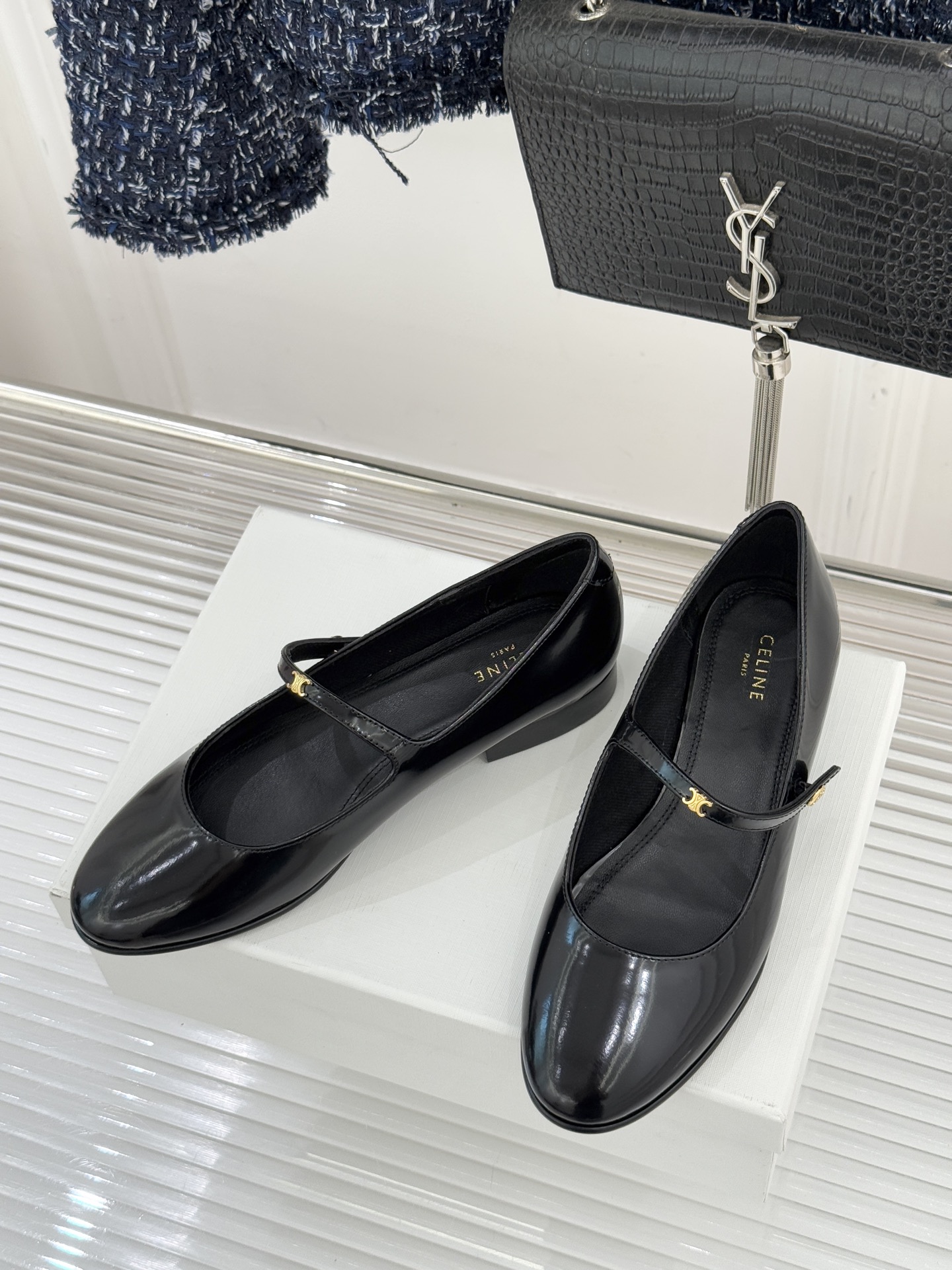 Celine/赛琳26WF新品凯旋门小logo一字带玛丽珍鞋Ce家2026春夏系列重塑法式经典这双玛丽珍