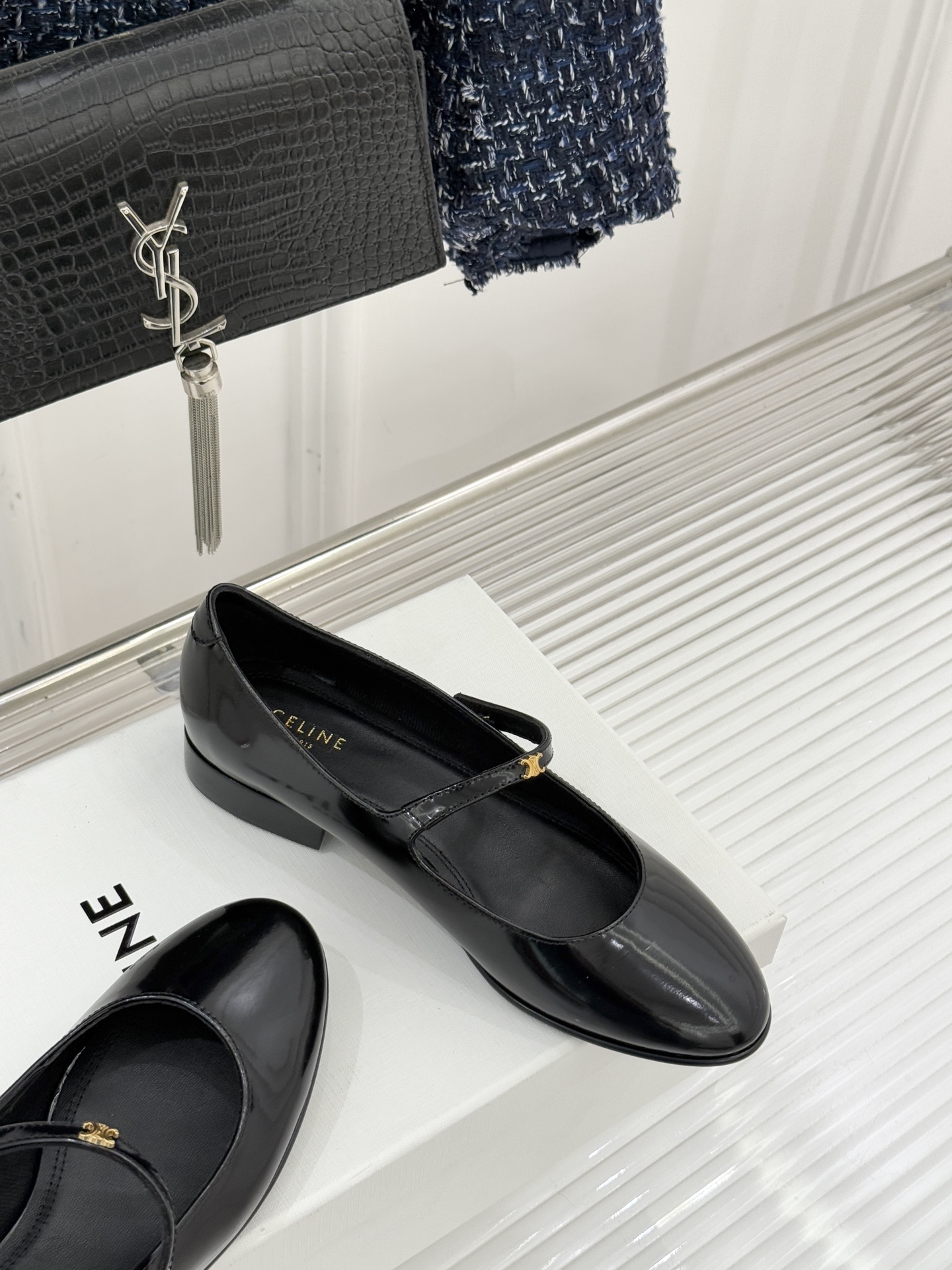 Celine/赛琳26WF新品凯旋门小logo一字带玛丽珍鞋Ce家2026春夏系列重塑法式经典这双玛丽珍