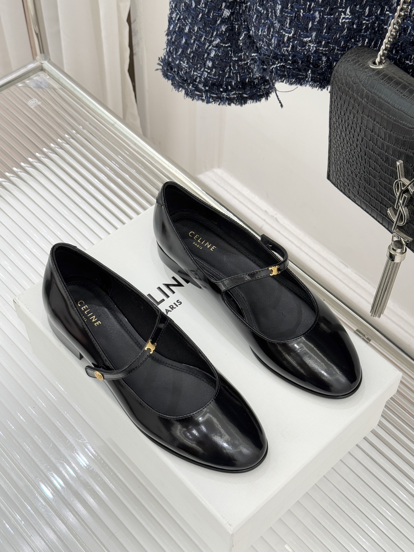 Celine/赛琳26WF新品凯旋门小logo一字带玛丽珍鞋Ce家2026春夏系列重塑法式经典这双玛丽珍