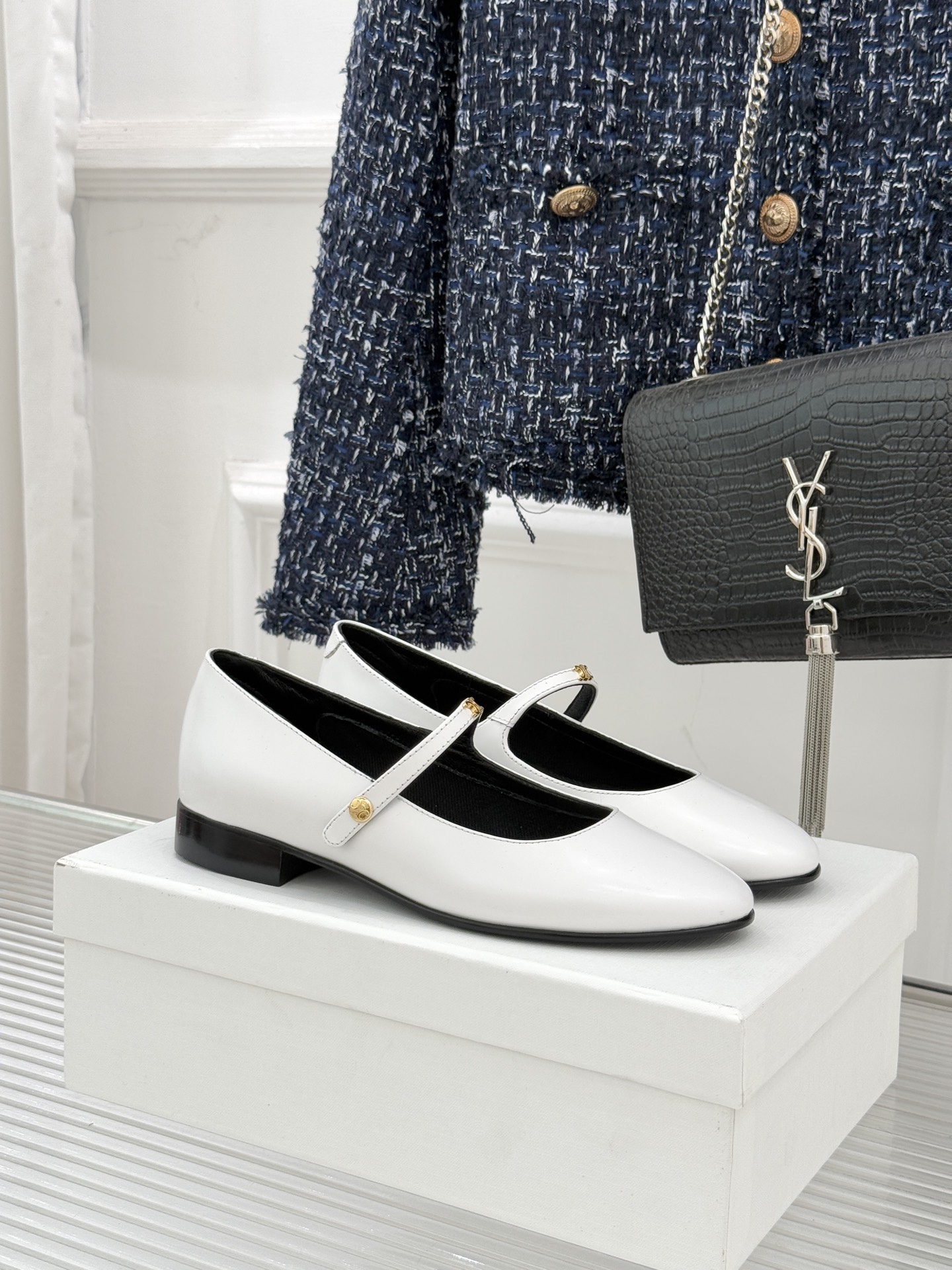 Celine/赛琳26WF新品凯旋门小logo一字带玛丽珍鞋Ce家2026春夏系列重塑法式经典这双玛丽珍