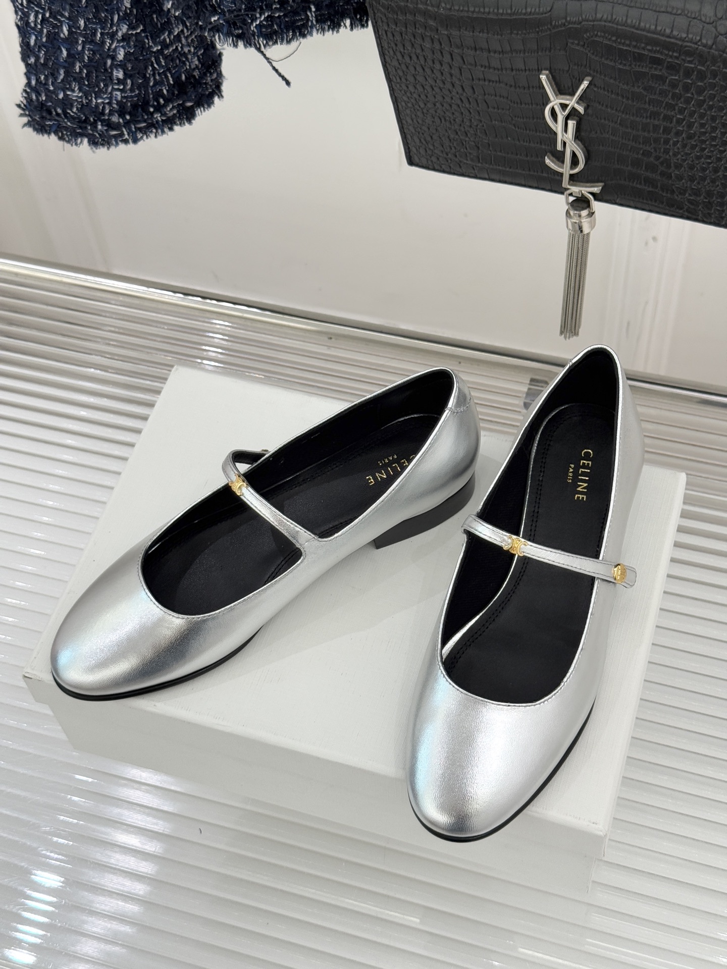 Celine/赛琳26WF新品凯旋门小logo一字带玛丽珍鞋Ce家2026春夏系列重塑法式经典这双玛丽珍