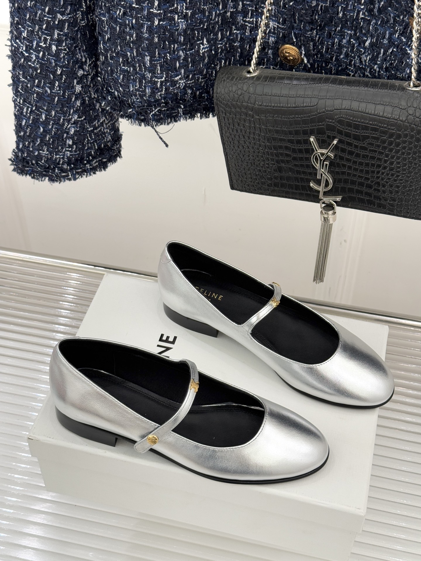 Celine/赛琳26WF新品凯旋门小logo一字带玛丽珍鞋Ce家2026春夏系列重塑法式经典这双玛丽珍